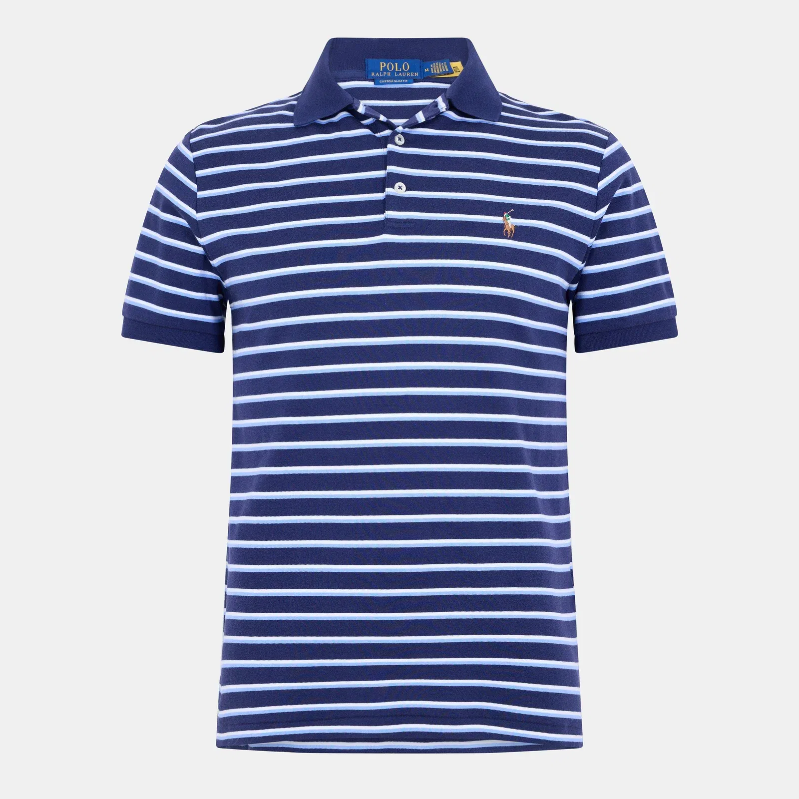 Pima Cotton Stripe Tailored Fit Short Sleeve Shirt