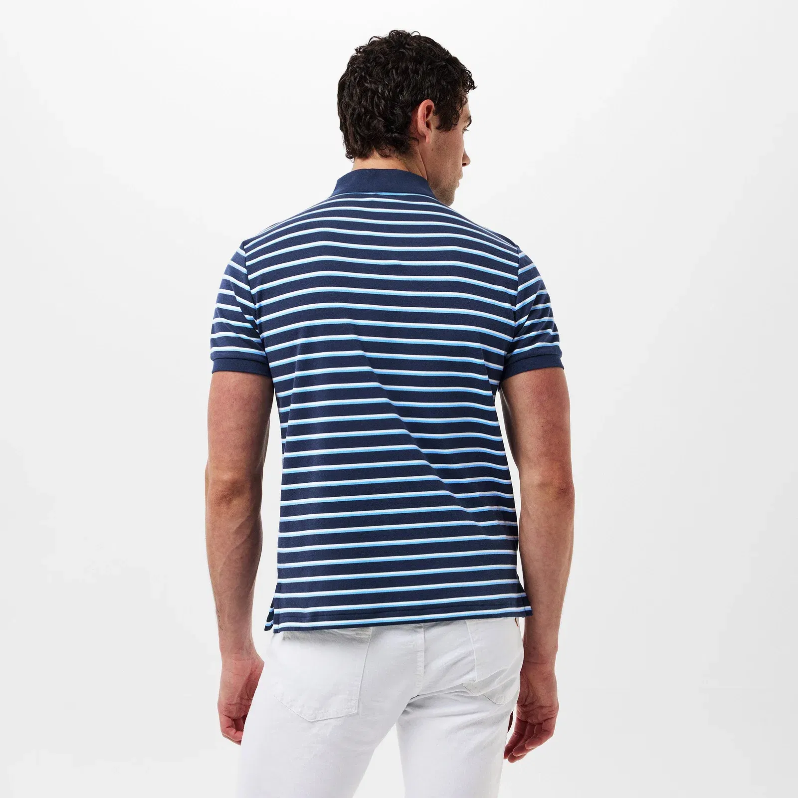 Pima Cotton Stripe Tailored Fit Short Sleeve Shirt