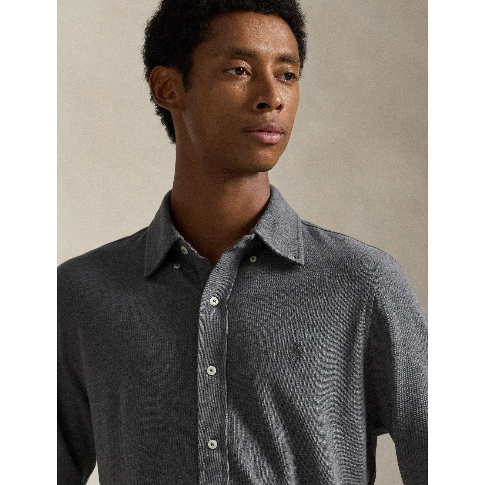 Slim Fit Button-Down Plain Shirt