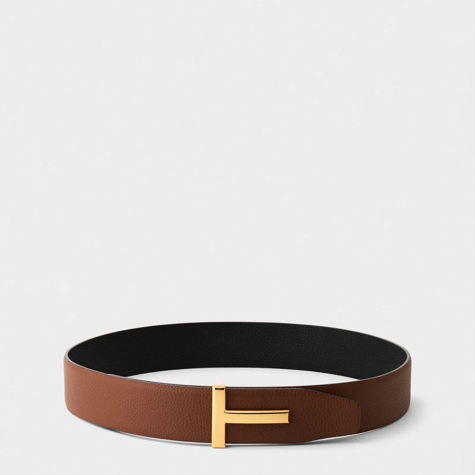 Plain Leather Reversible T Buckle Belt