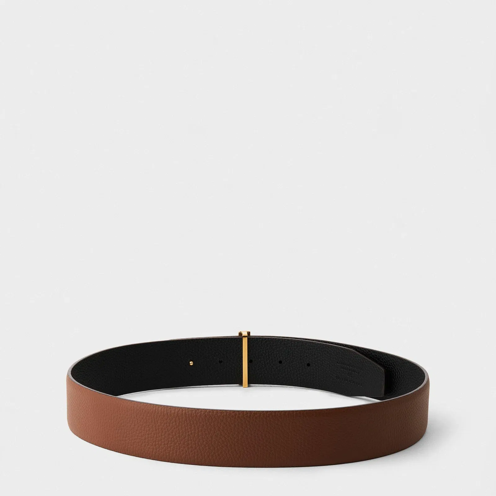 Plain Leather Reversible T Buckle Belt