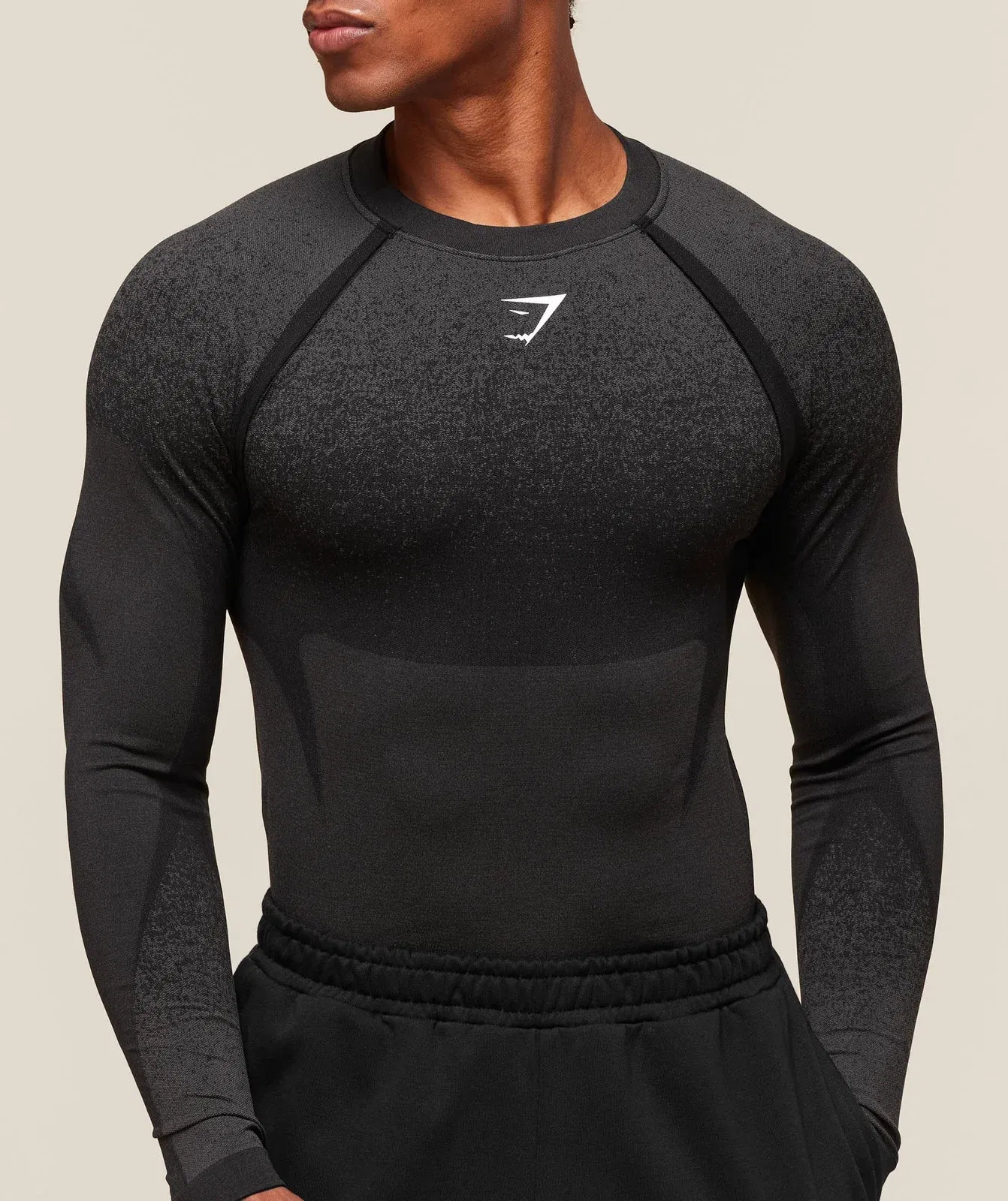Gymshark Shadow Seamless Long Sleeve T-Shirt - Black