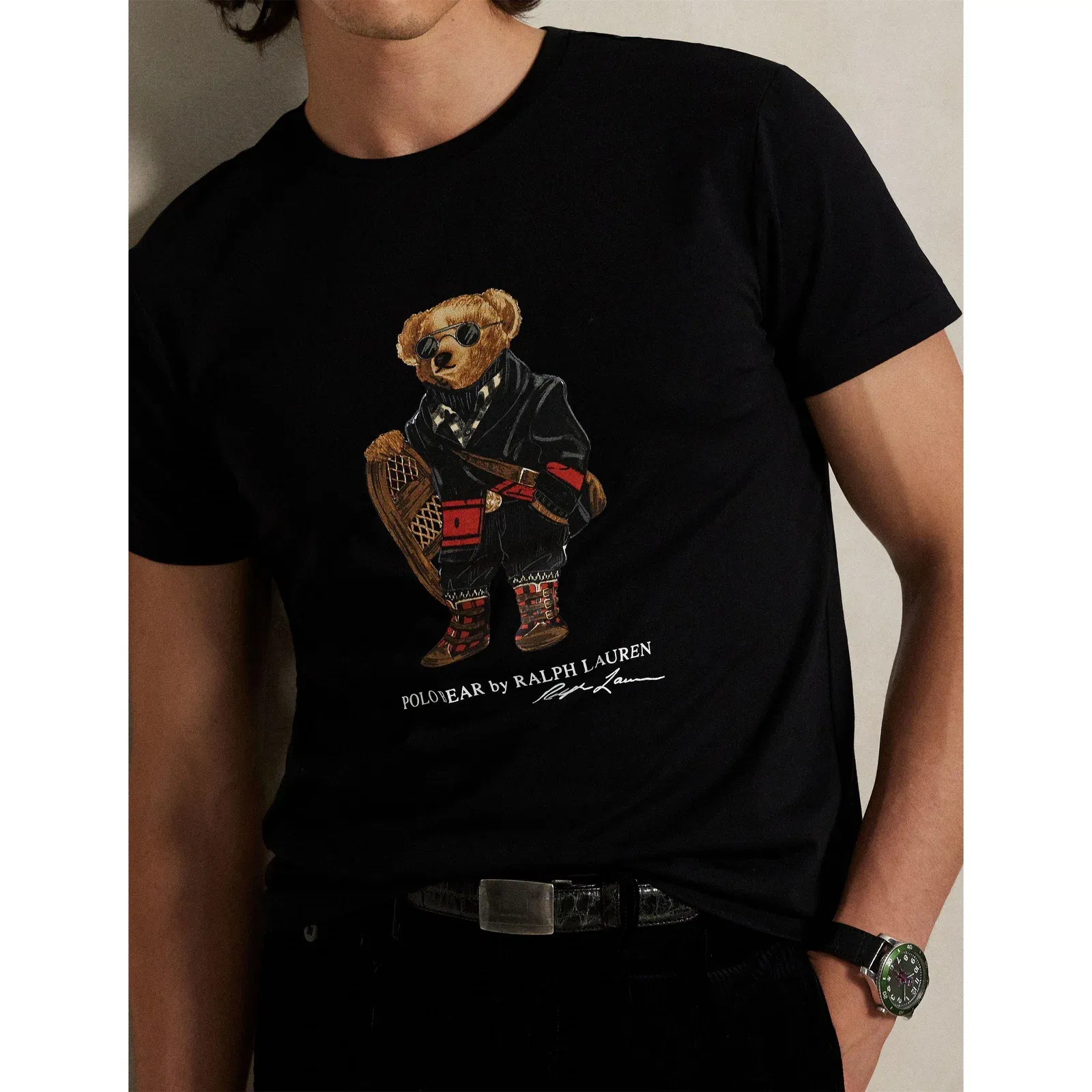 Ski Bear Embroidered T-Shirt