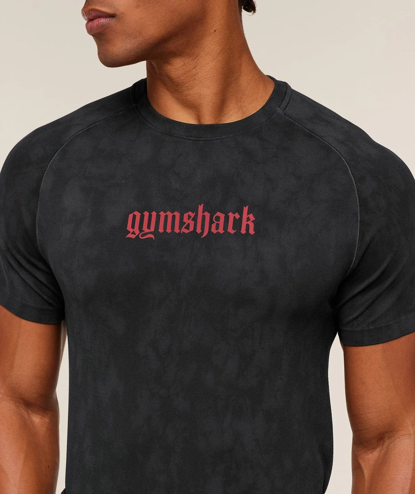 Gymshark Grunge Seamless T-Shirt - Black/Onyx Grey