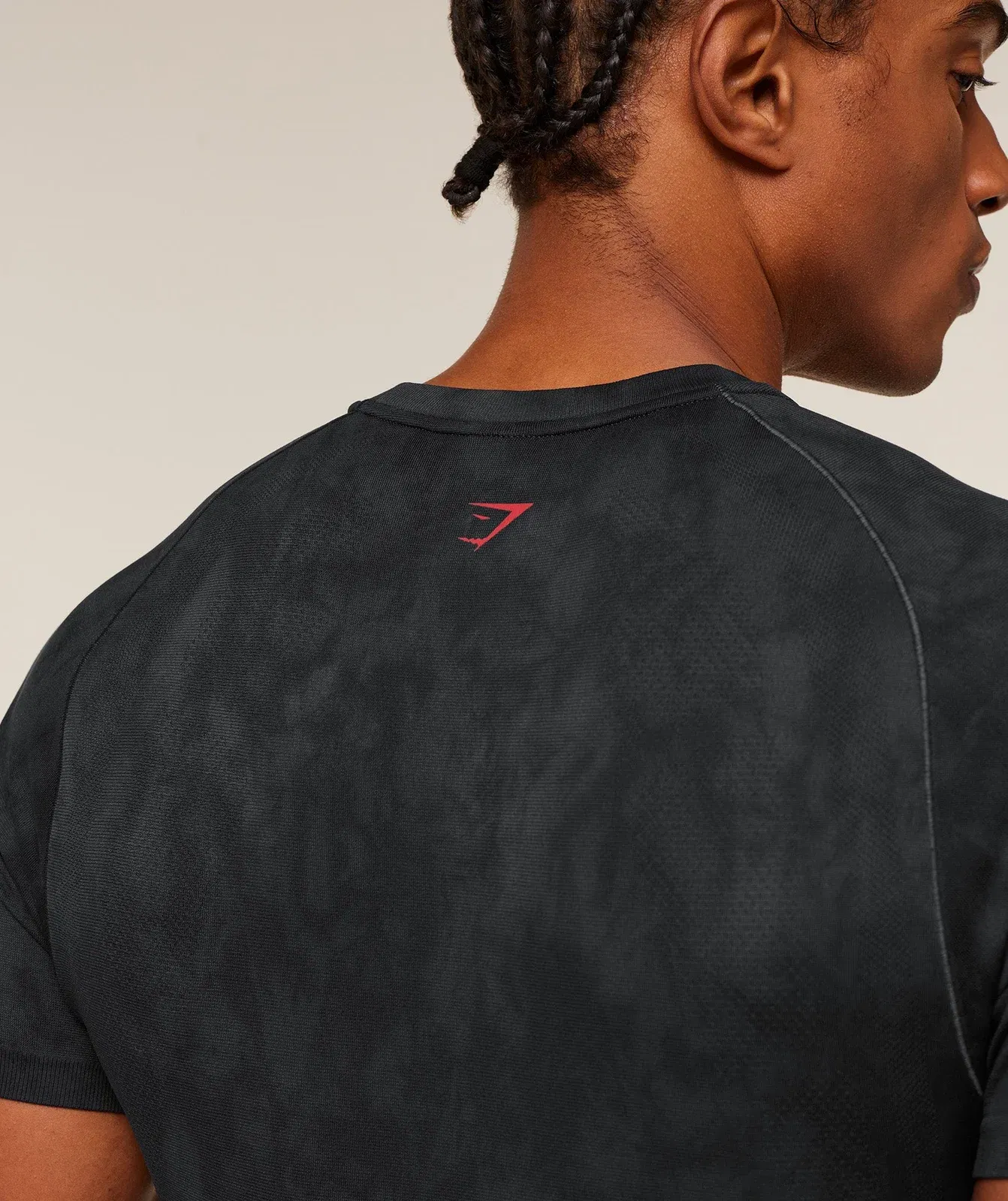 Gymshark Grunge Seamless T-Shirt - Black/Onyx Grey
