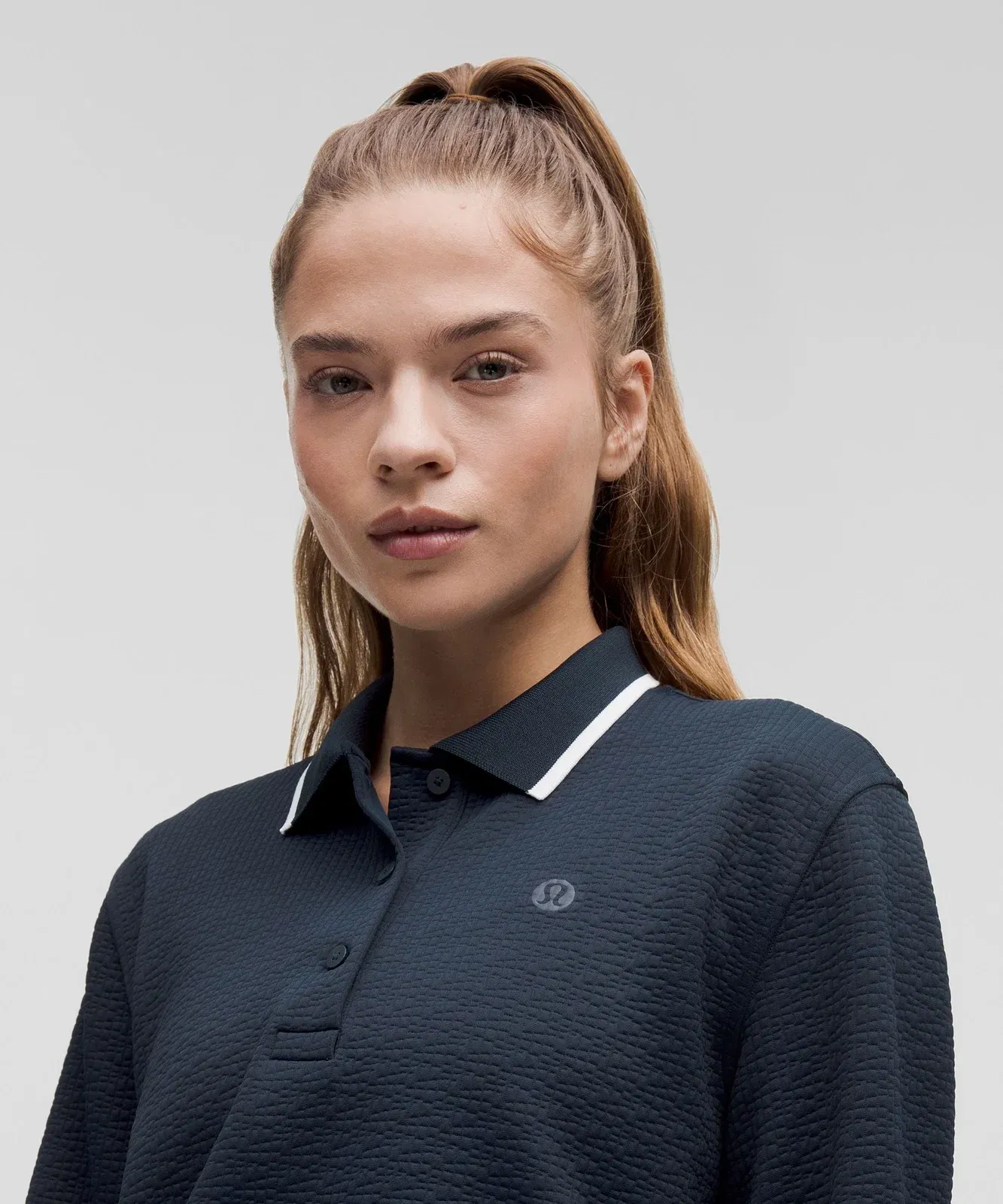 Lululemon Textured Long-Sleeve Tennis Polo Shirt