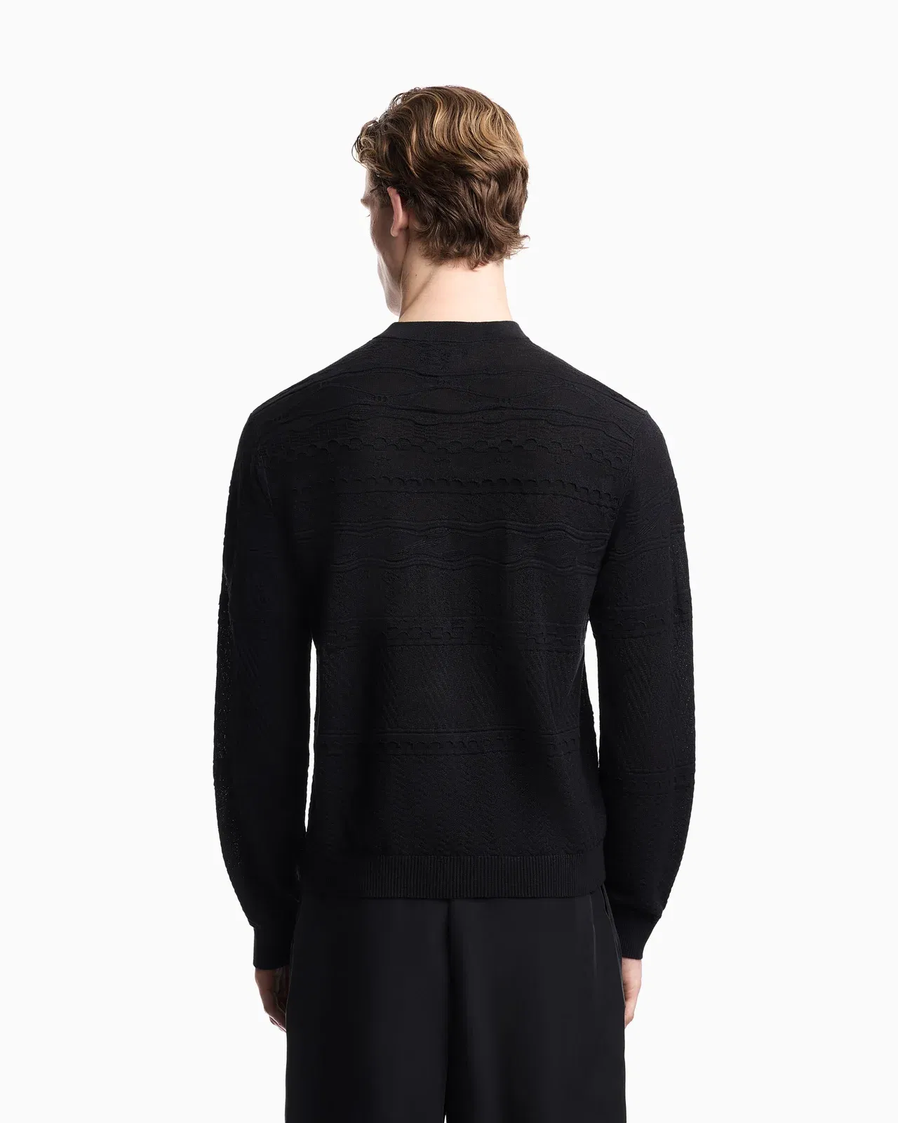 Emporio Armani Lyocell-blend, Henley neckline jumper
