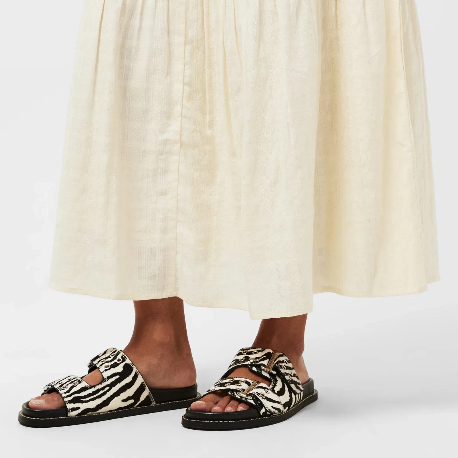 Agent Zebra Print Flat Sandals