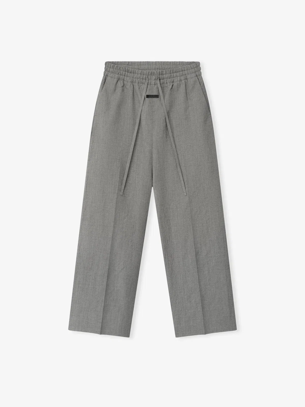 Essentials Wool Linen Wide Leg Drawstring Pants Metallic Grey