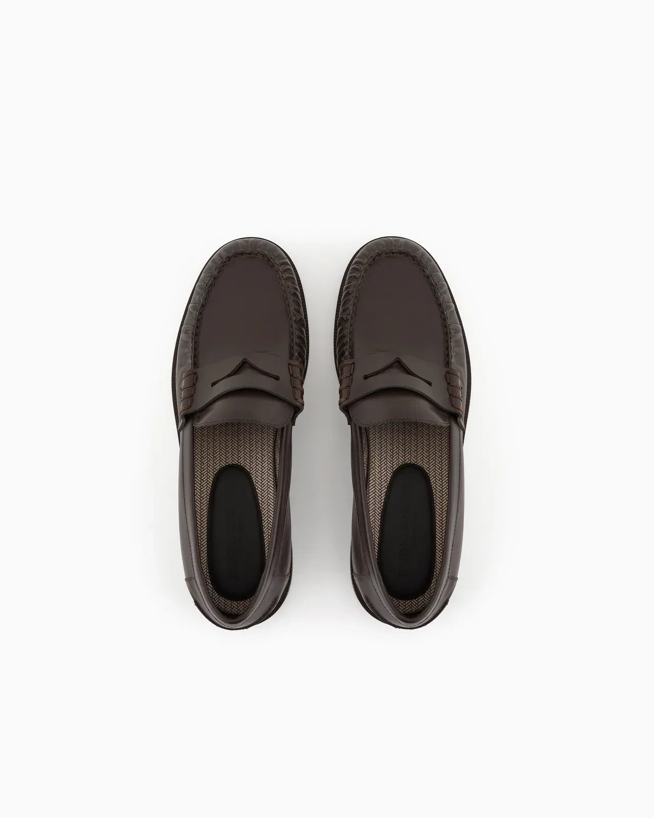 Emporio Armani Smooth Leather Loafers Brown