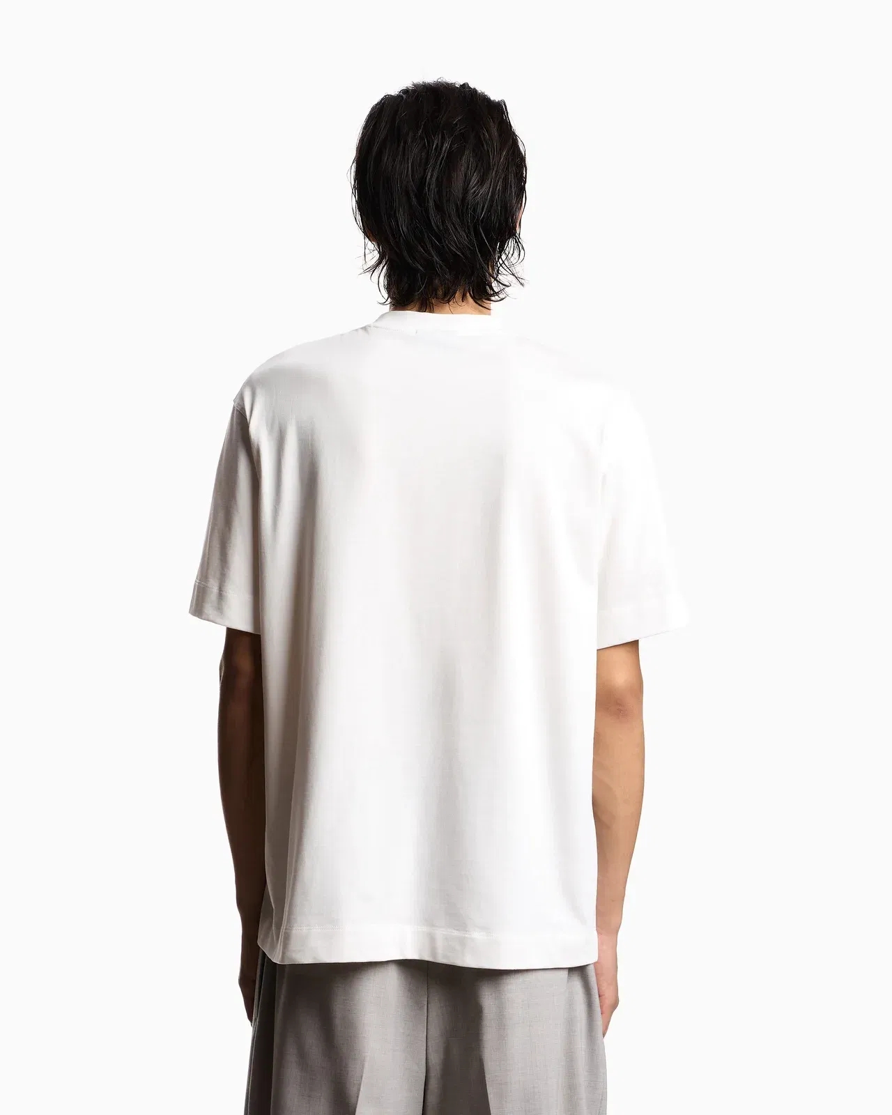 Emporio Armani Heavy jersey T-shirt with embossed logo embroidery