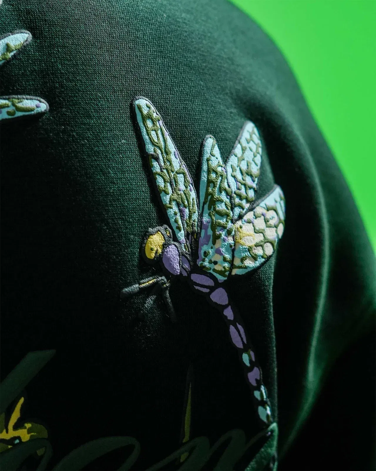 Wild Bloom - Bottle Green Oversized Hoodie