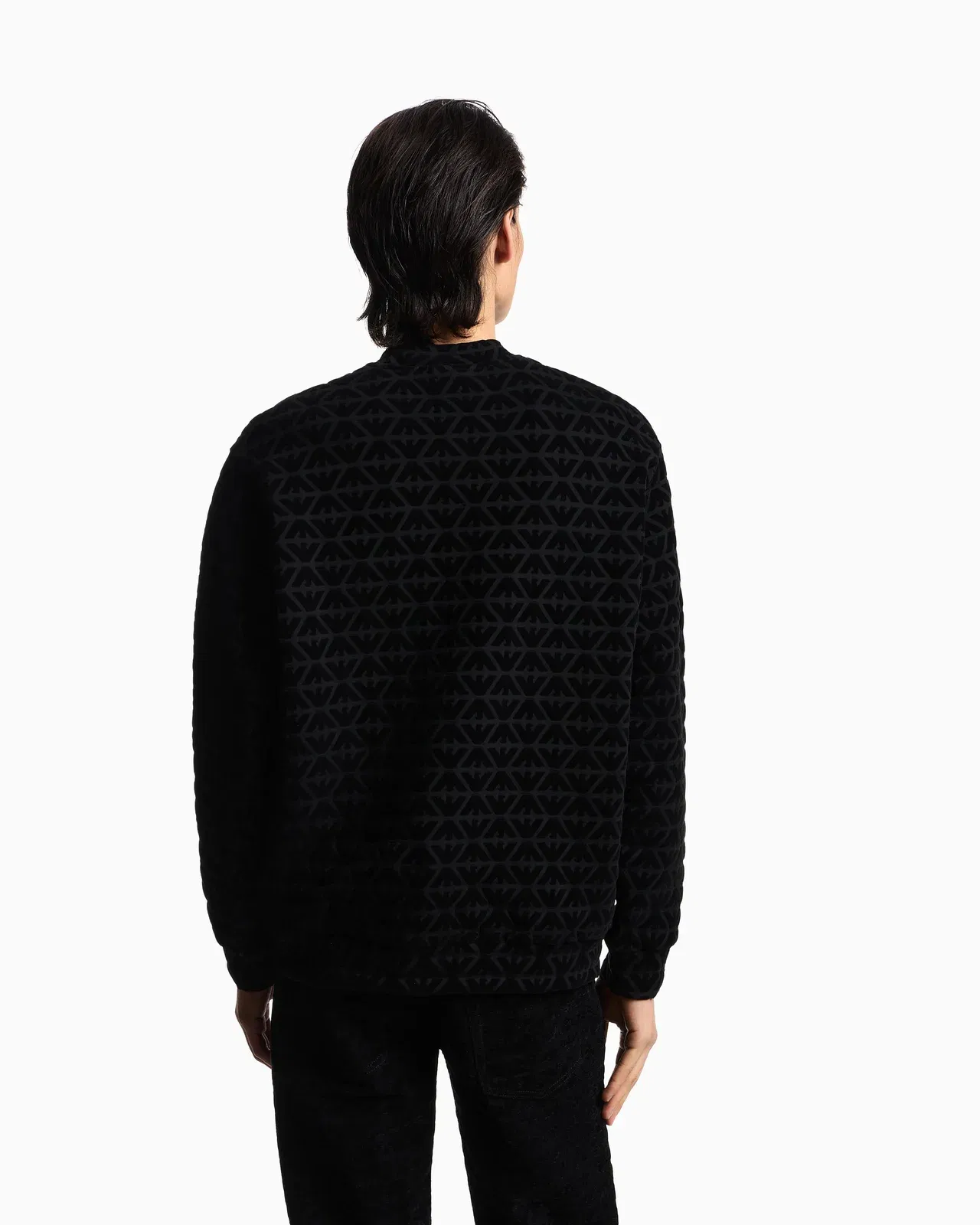 Emporio Armani Lunar New Year double-jersey sweatshirt with all-over flocked eagles