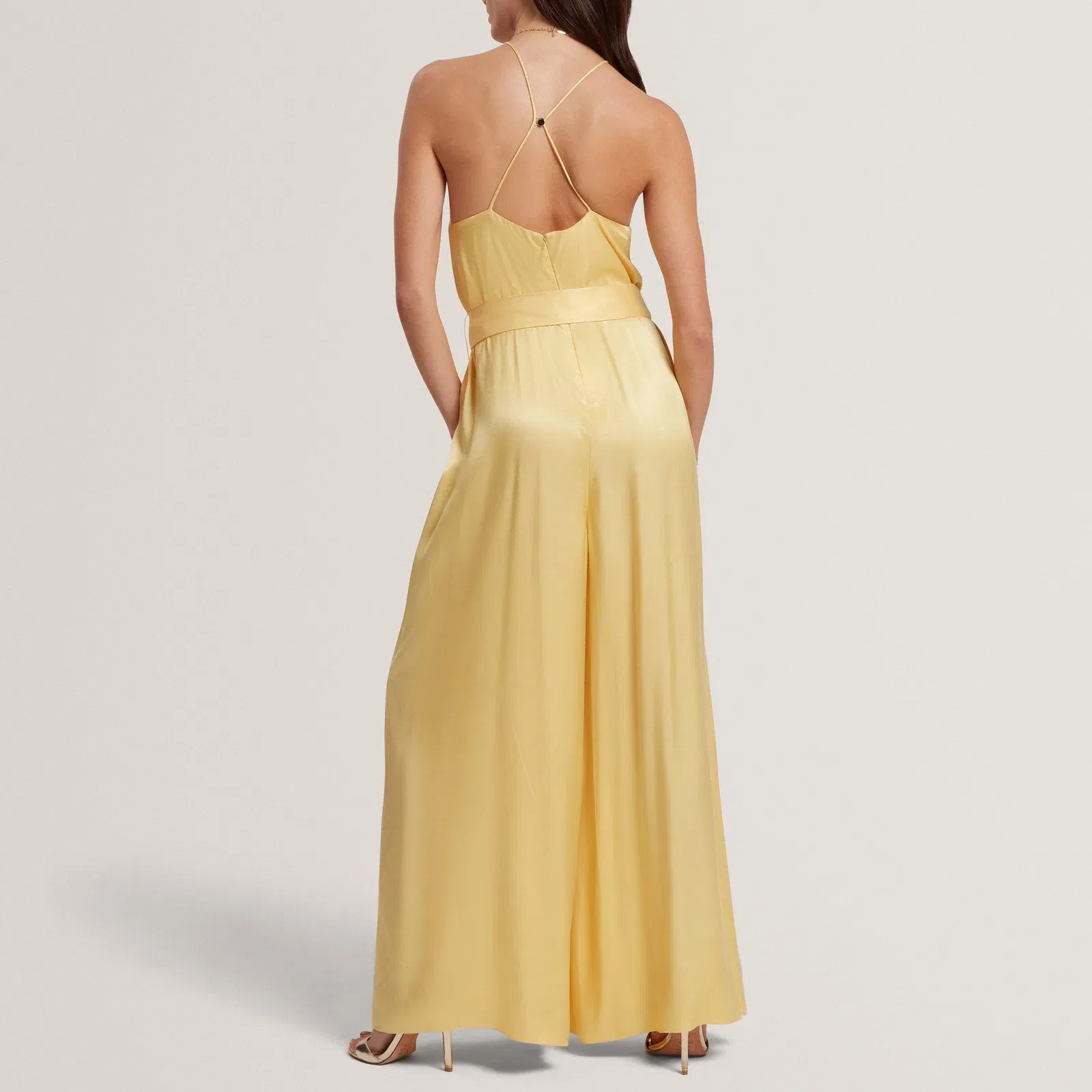 Ted Baker Halter Neck Belted Wide Leg Jumpsuit