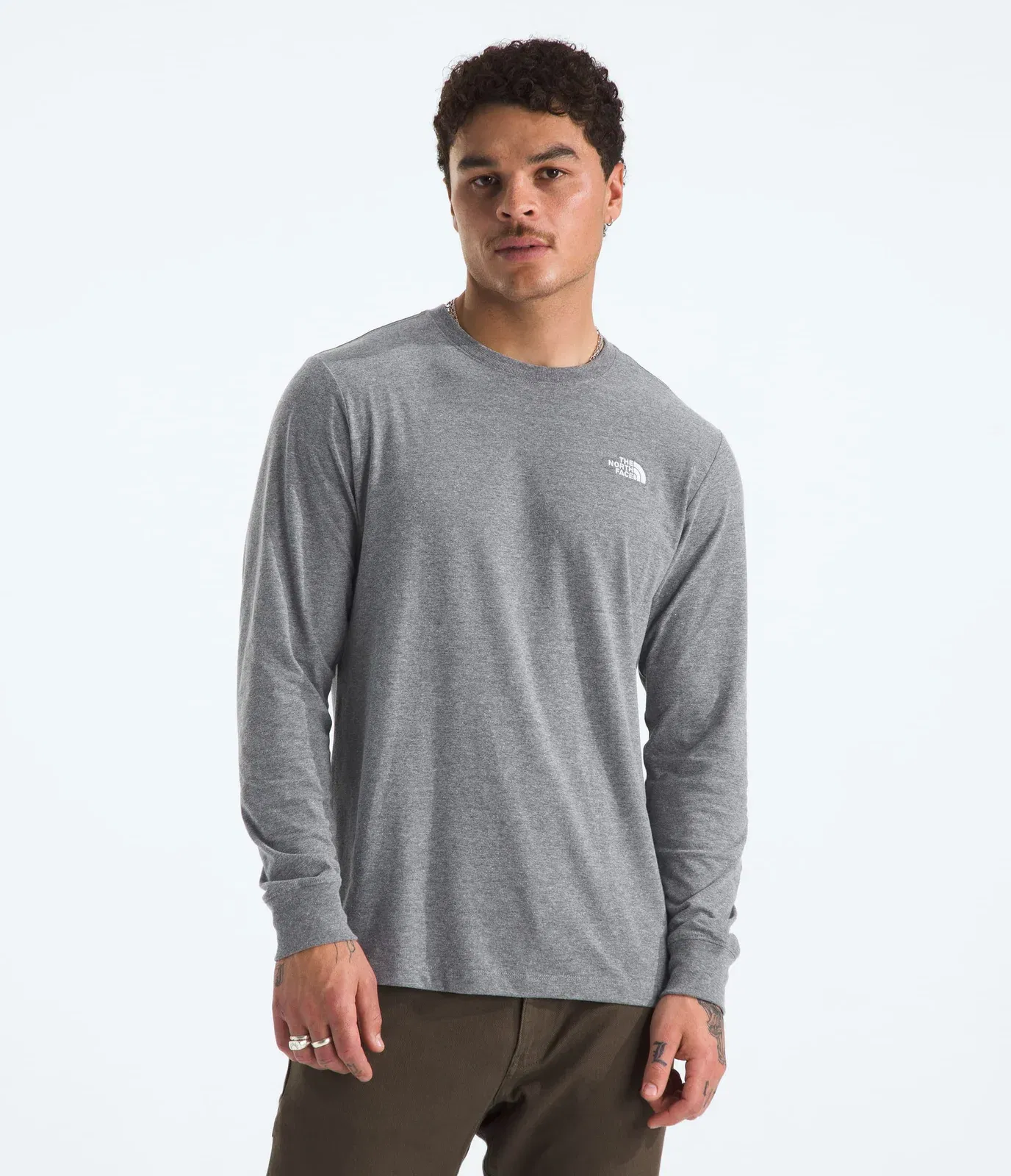 The North Face Men’s Evolution Simple Dome Regular Long-Sleeve Tee TNF Mid Grey Heather