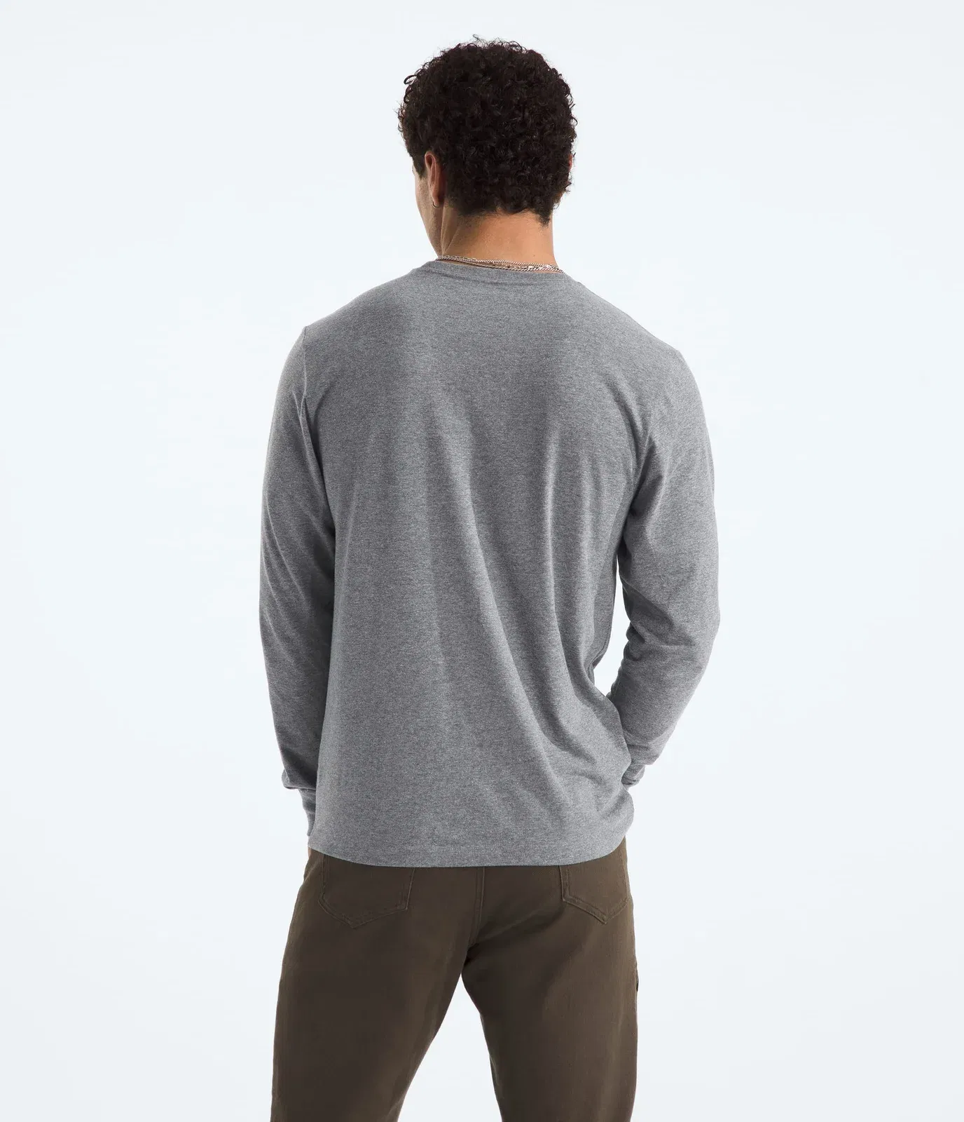 The North Face Men’s Evolution Simple Dome Regular Long-Sleeve Tee TNF Mid Grey Heather