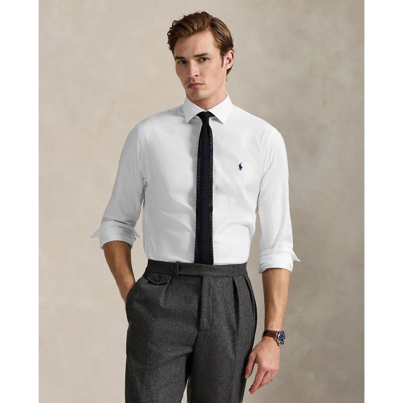 Long Sleeve Tailored Fit Oxford Shirt