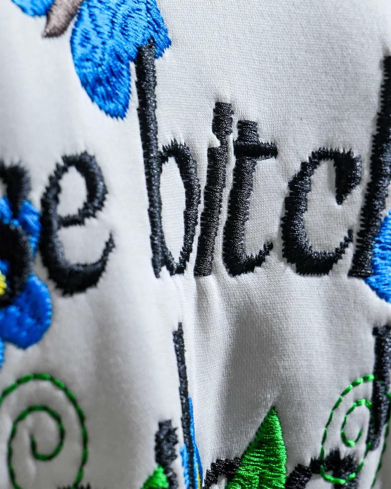 Bitch's Desire Hoodie - Off White Oversized Embroidered Hoodie