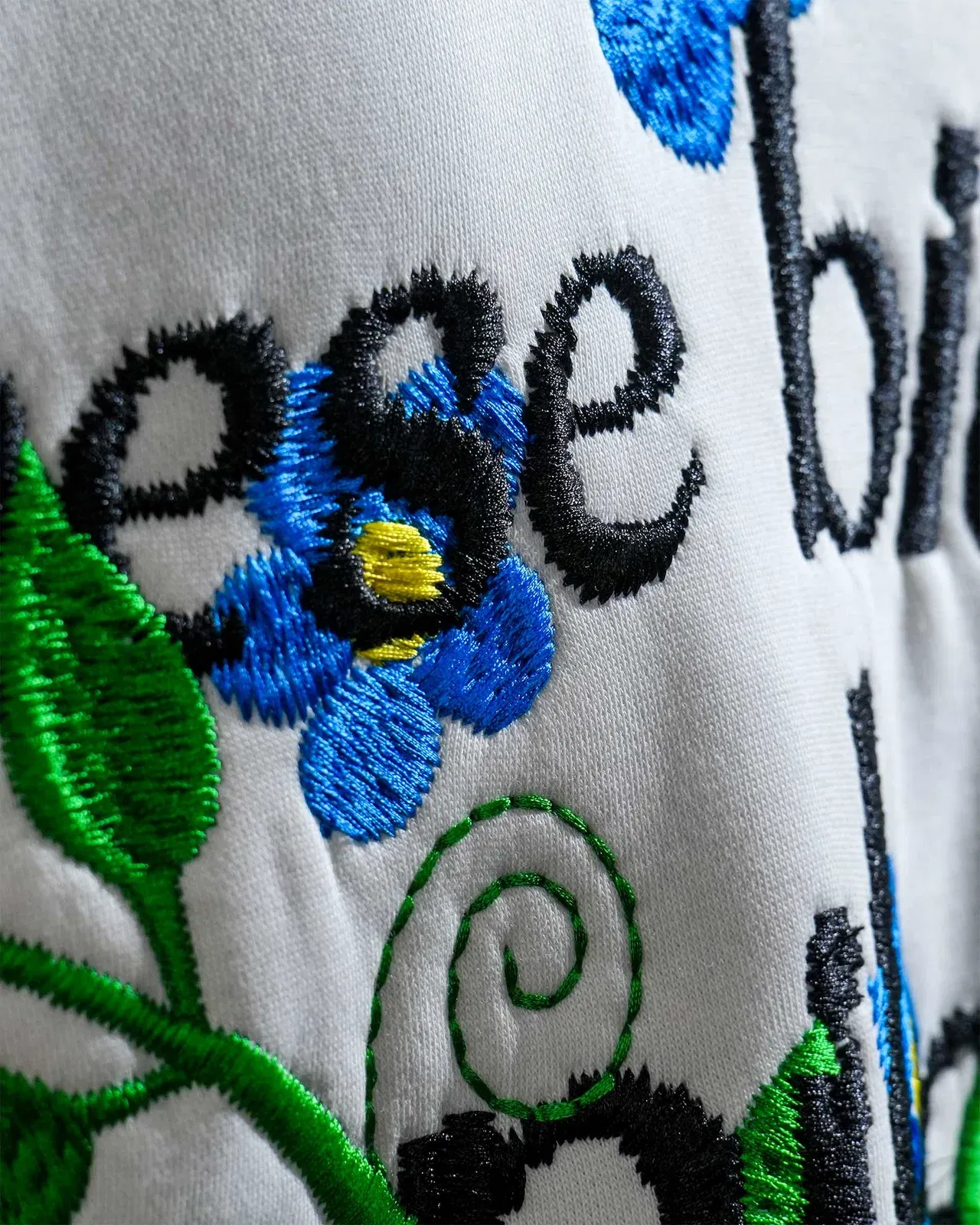 Bitch's Desire Hoodie - Off White Oversized Embroidered Hoodie