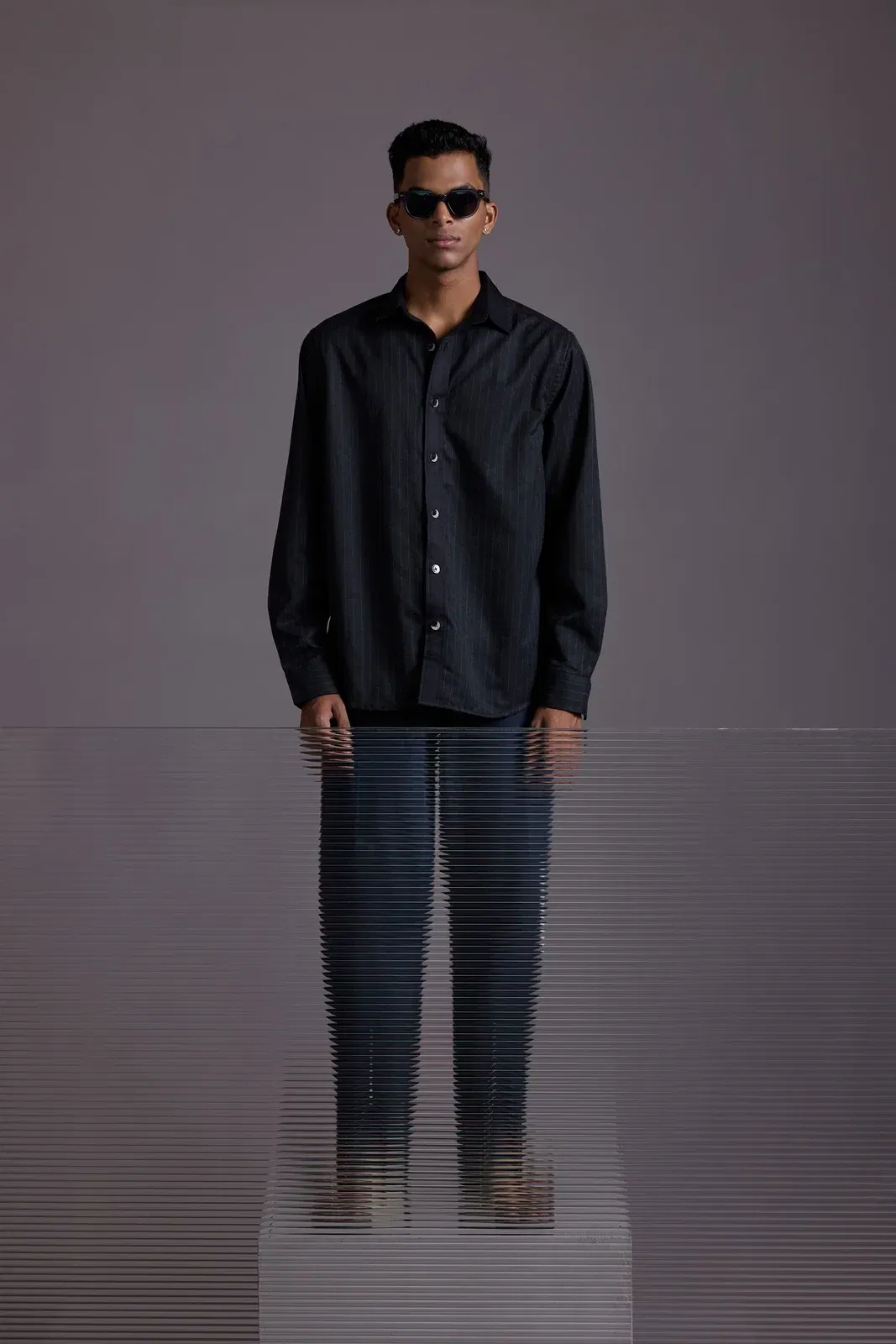 MIDNIGHT PINSTRIPE SHACKET