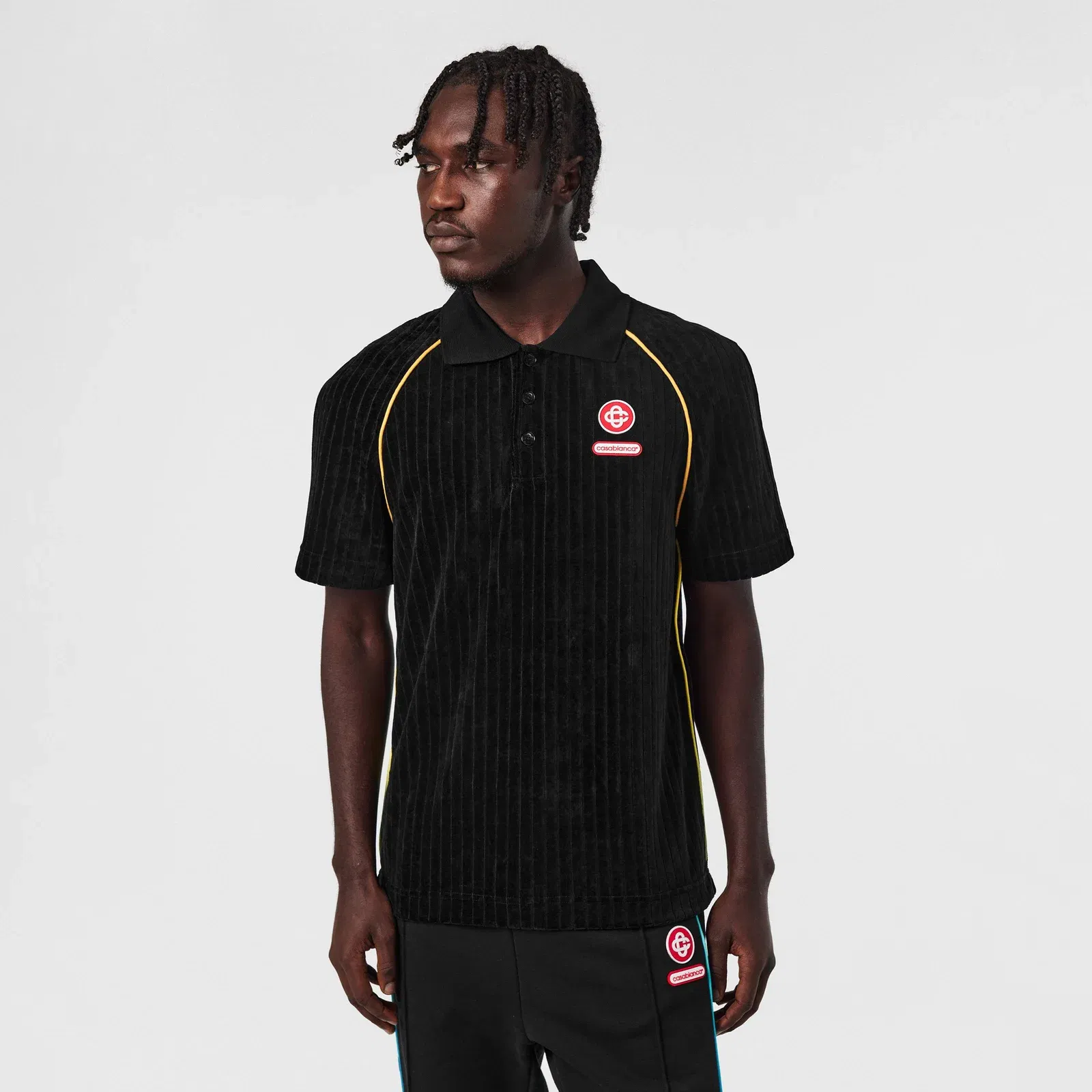 Velour Short Sleeve Polo Shirt