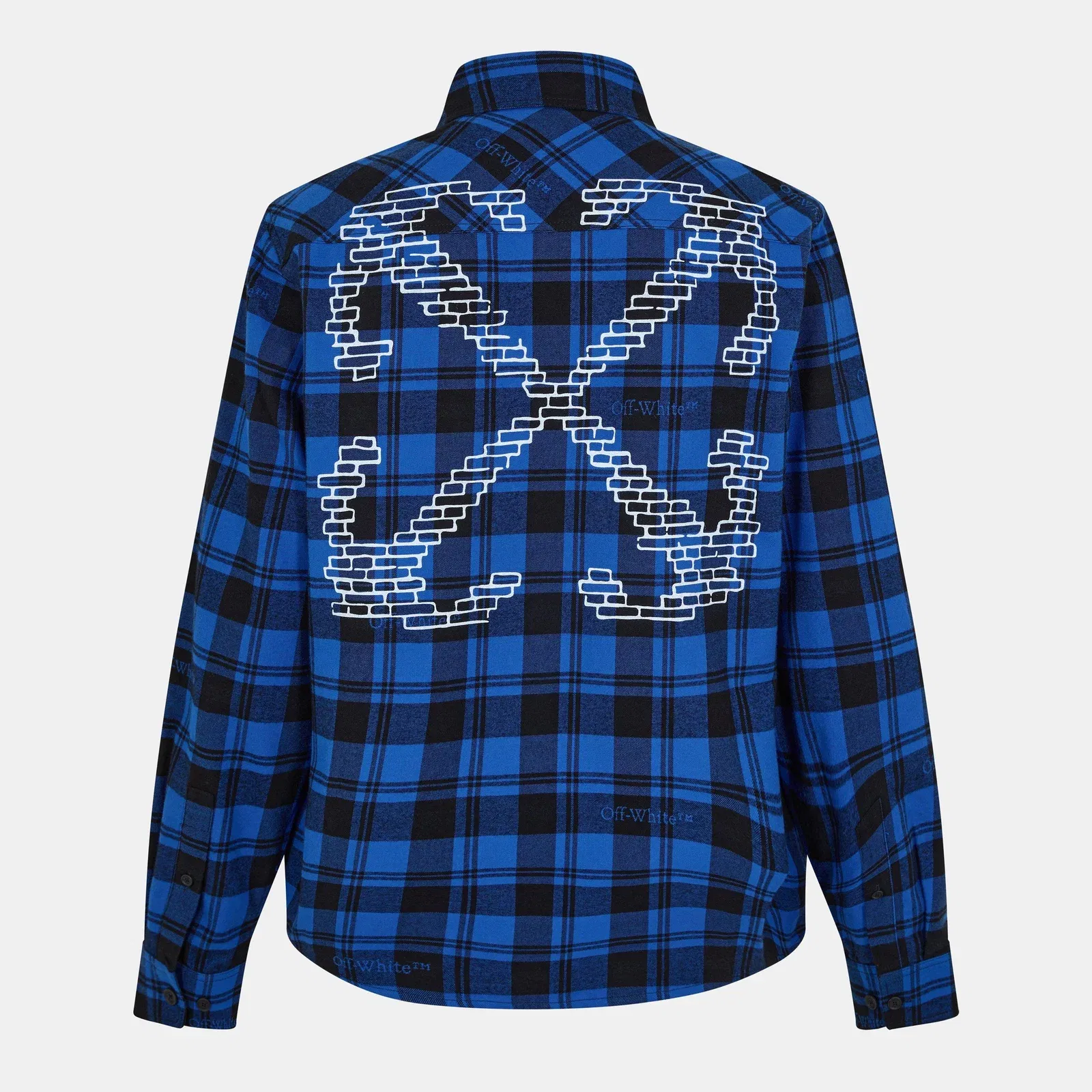 Arrow Plaid Cotton Long Sleeve Embroidered Shirt