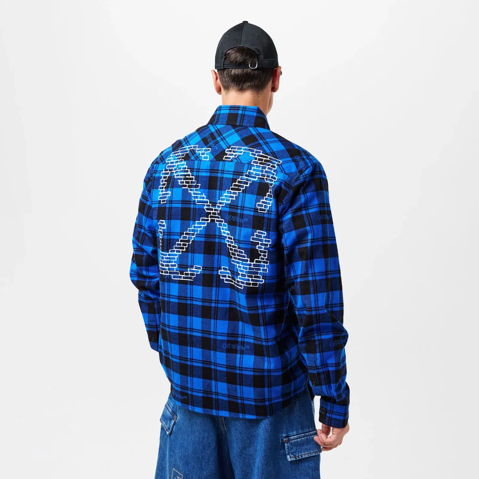 Arrow Plaid Cotton Long Sleeve Embroidered Shirt