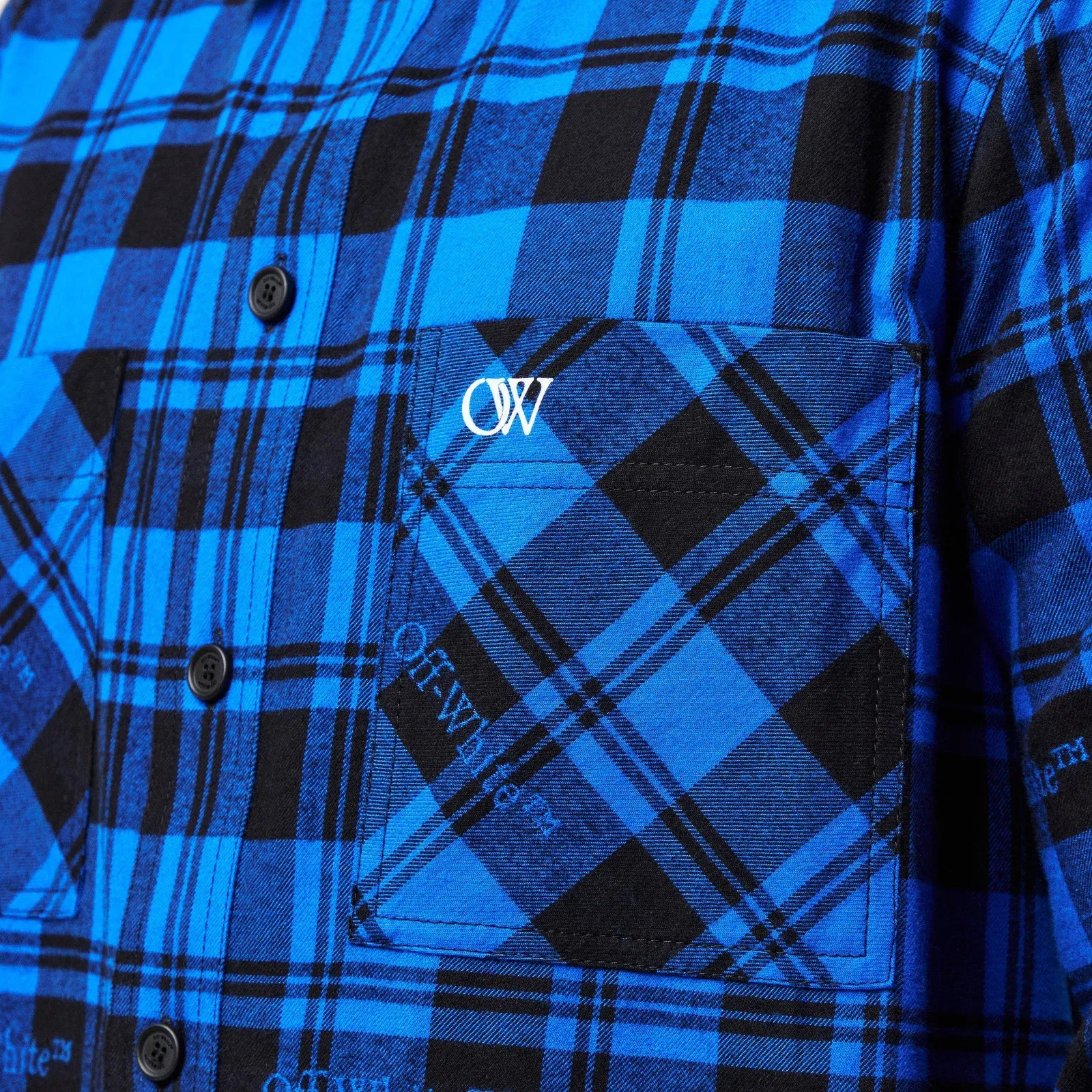 Arrow Plaid Cotton Long Sleeve Embroidered Shirt