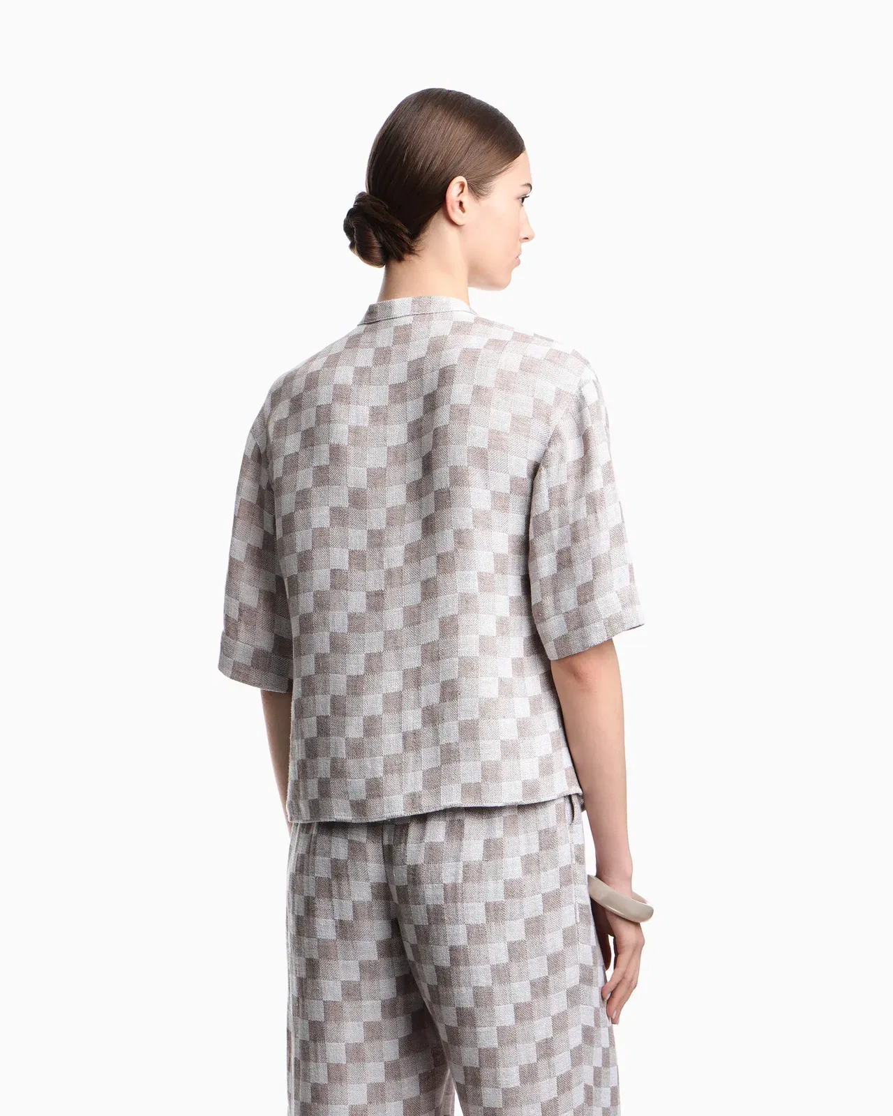 Emporio Armani Check linen gauze shirt