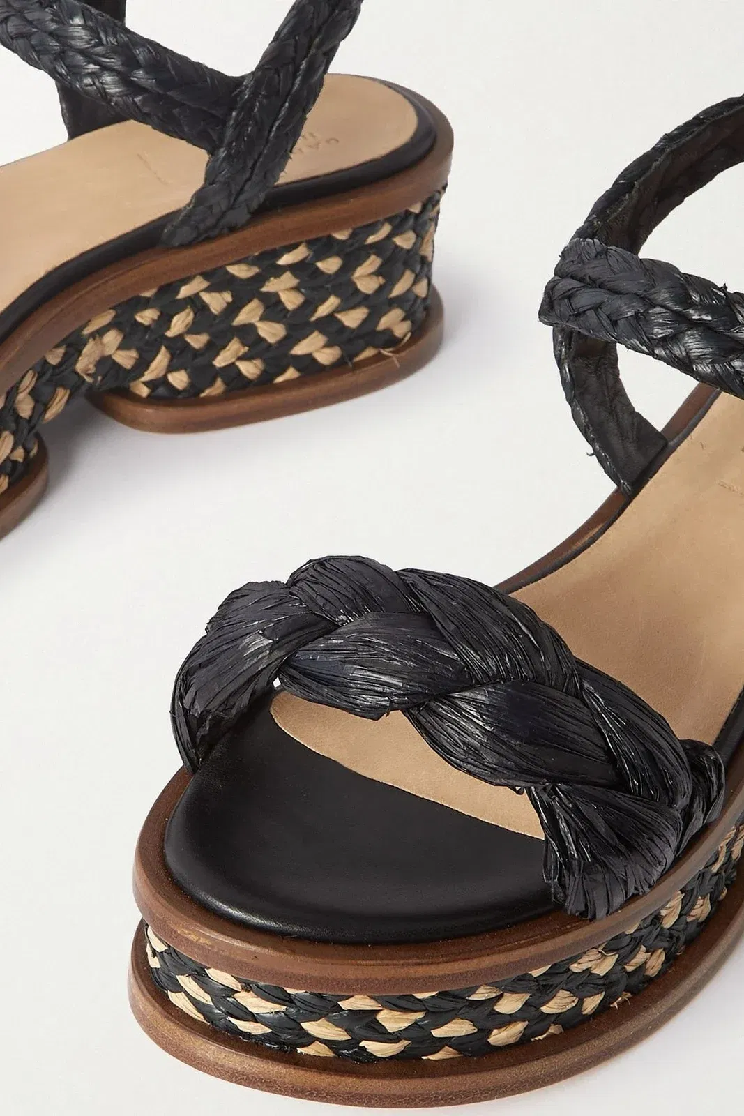 Gabriela Hearst Michael Braided Raffia Sandals Black Women's