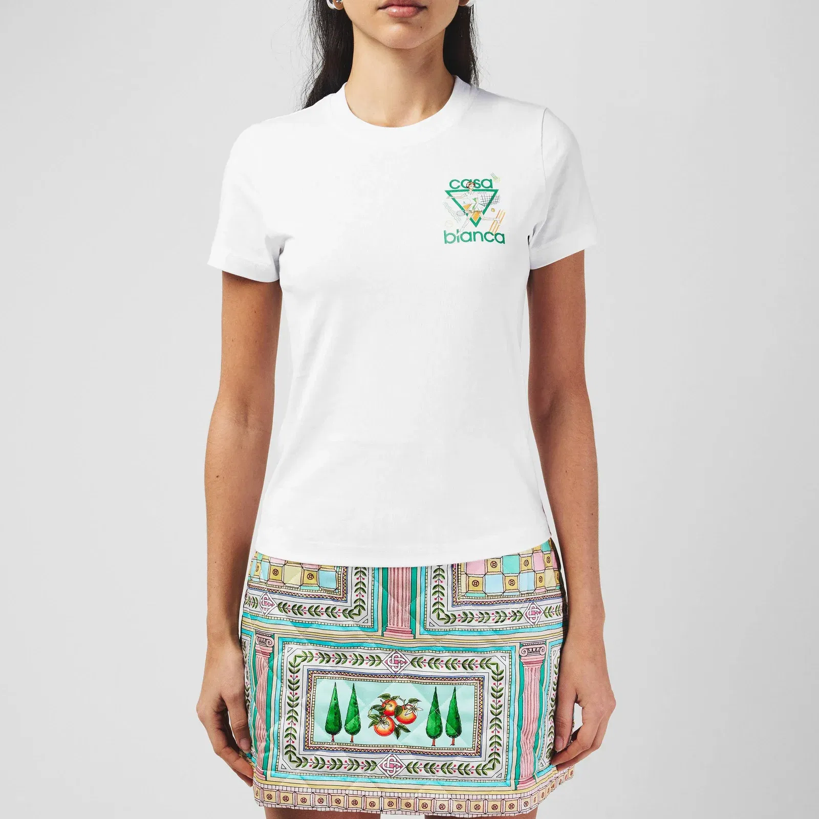 Logo Cotton Cropped Tennis T-Shirt
