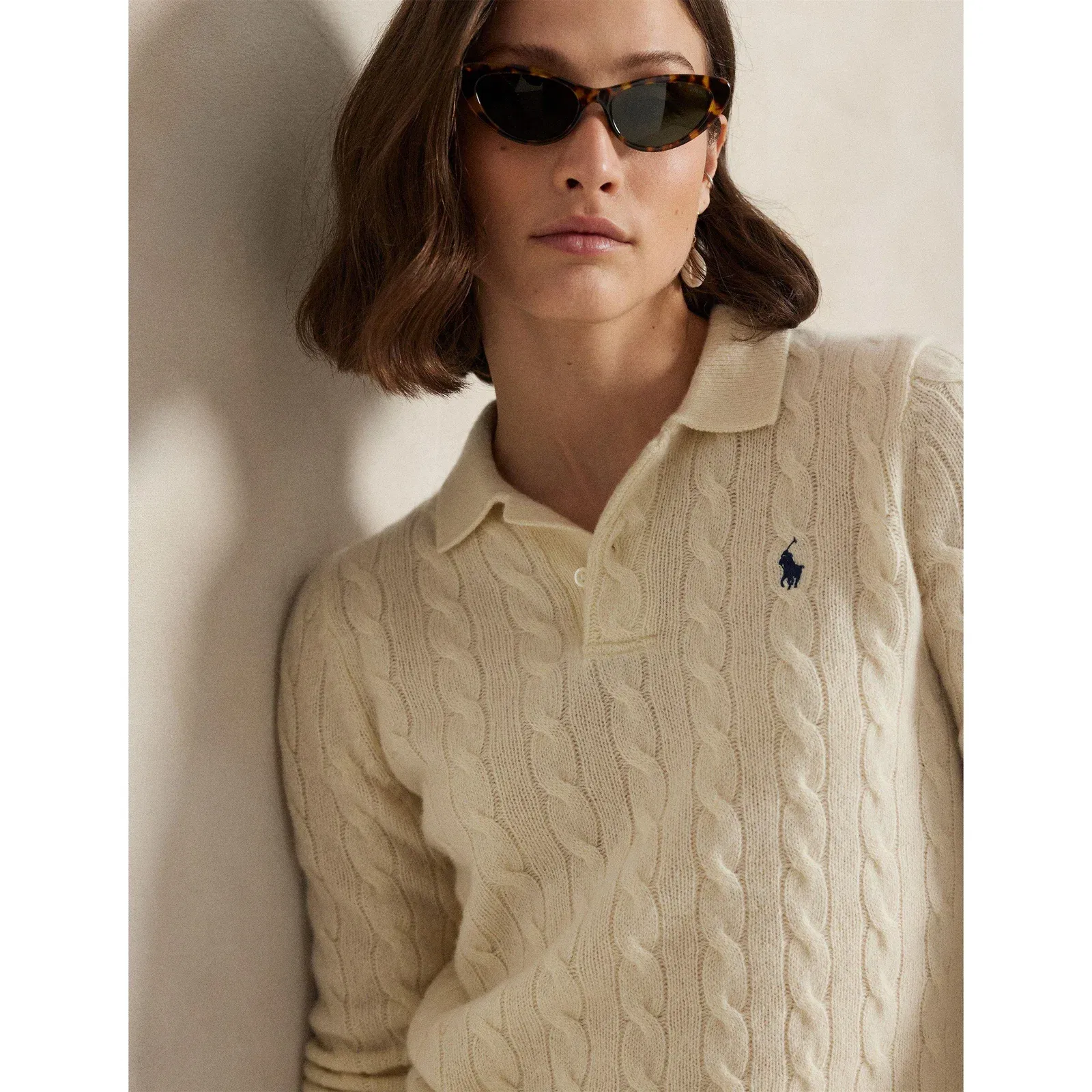 Cable Knitted Long Sleeve Crew Neck Jumper