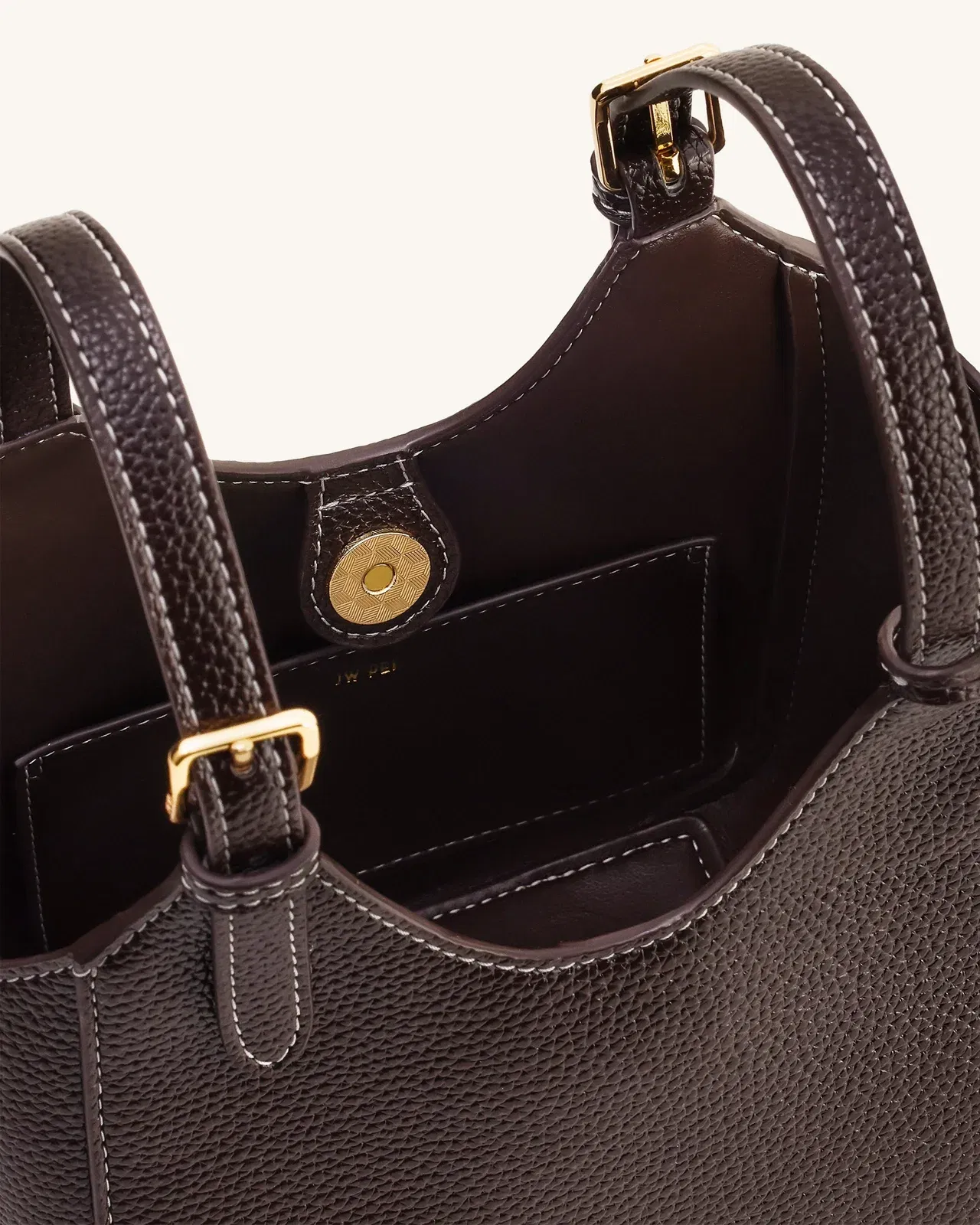 Ines Padlock Tote Bag - Chocolate Brown