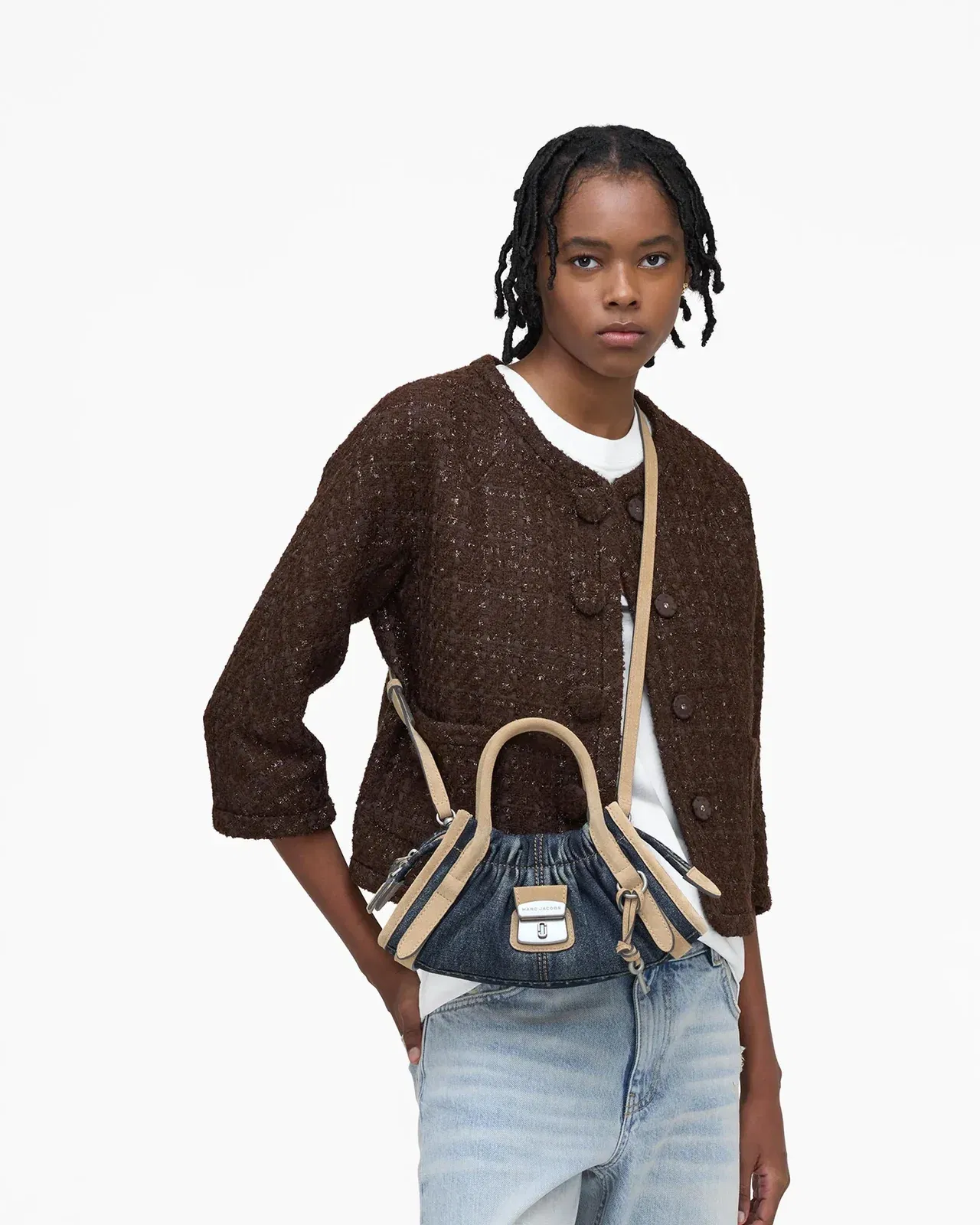 The Denim Suede Cristina Small Satchel
