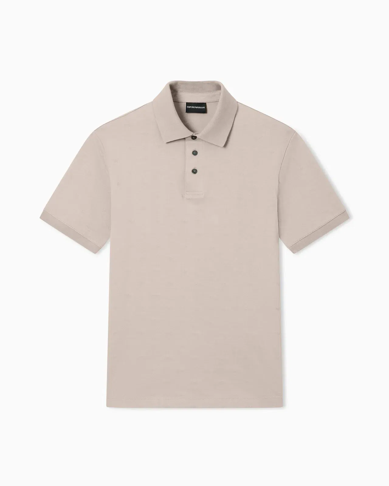 Emporio Armani Slim-fit jersey polo shirt with all-over jacquard eagle