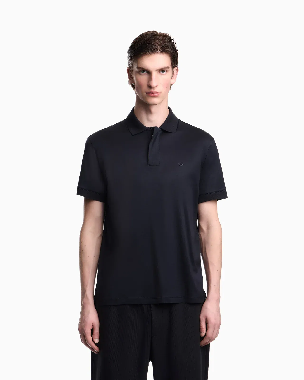 Emporio Armani Travel Essential Lyocell-blend jersey polo shirt