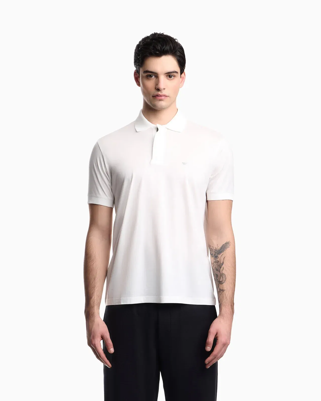 Emporio Armani Travel Essential Lyocell-blend jersey polo shirt