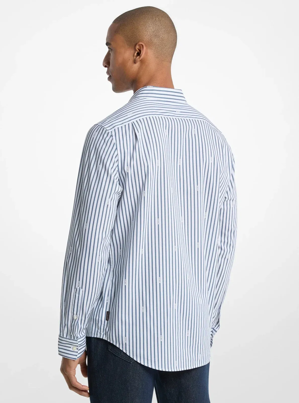Michael Kors Striped Cotton Blend Shirt DENIM