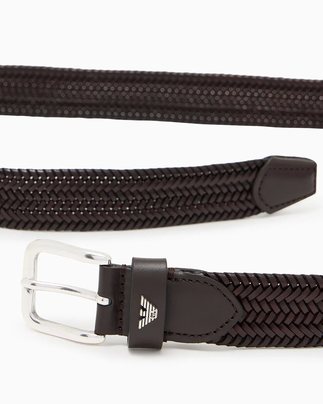 Emporio Armani Woven-leather belt