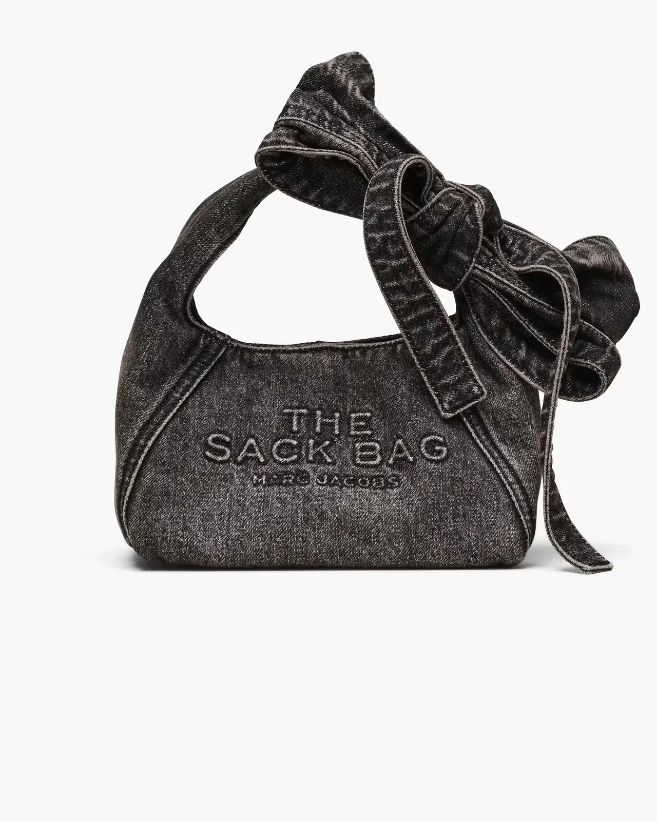 Marc Jacobs The Bow Denim Mini Sack Bag Black Wash