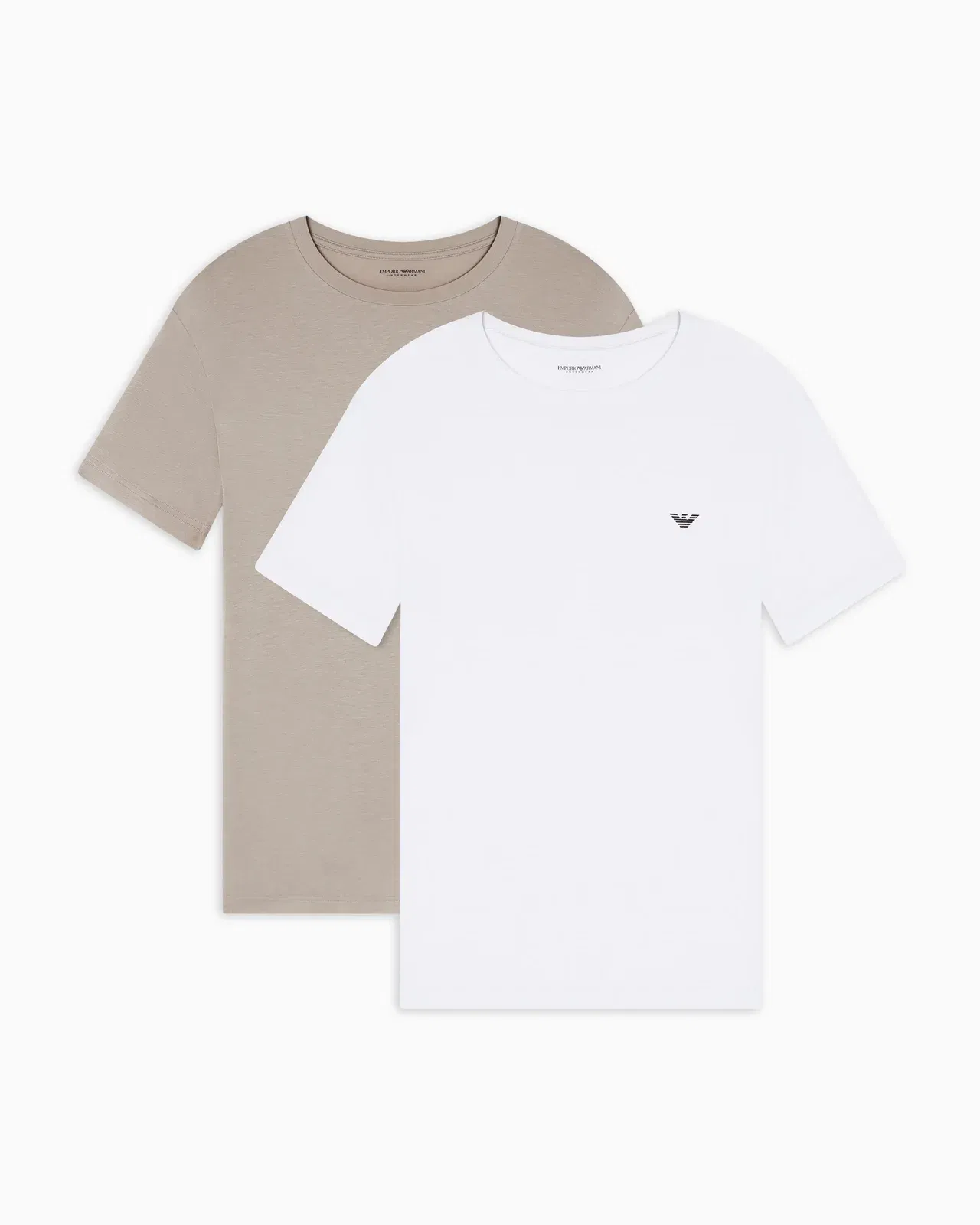 Emporio Armani Two-pack of loungewear T-shirts in soft-touch viscose