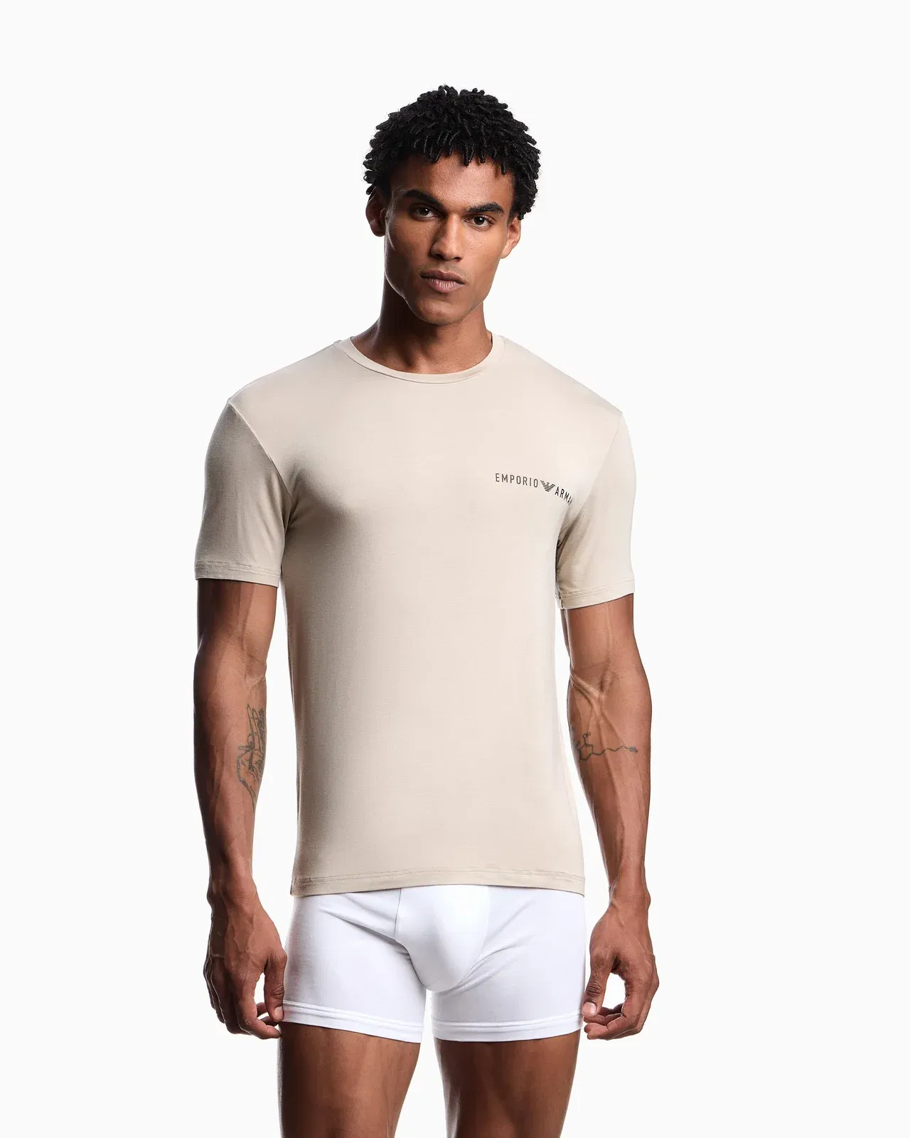 Emporio Armani Two-pack of loungewear T-shirts in soft-touch viscose