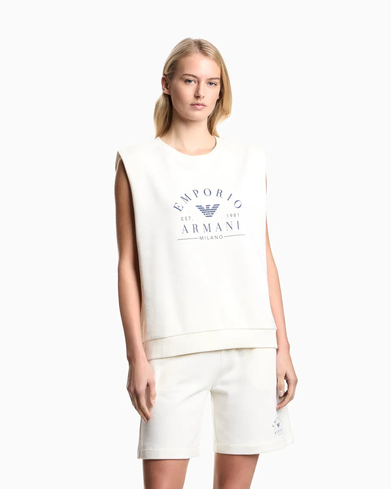 Emporio Armani Iconic sleeveless jersey loungewear sweatshirt
