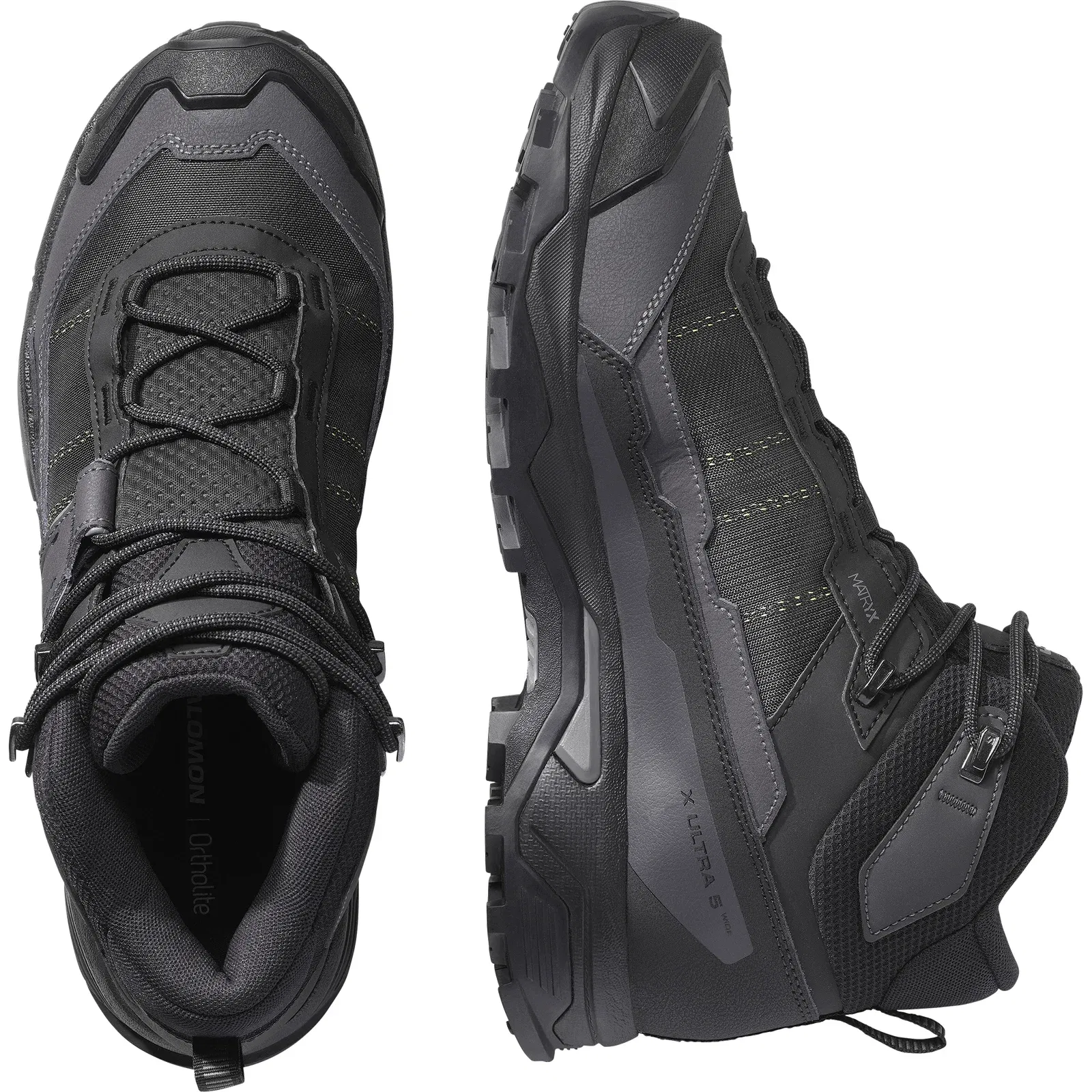 Salomon X Ultra 5 Mid Wide Gore-Tex Hiking & Backpacking Shoes Black