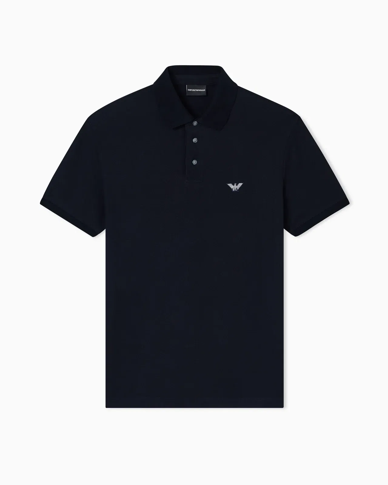 Emporio Armani Piqué polo shirt with embroidered eagle