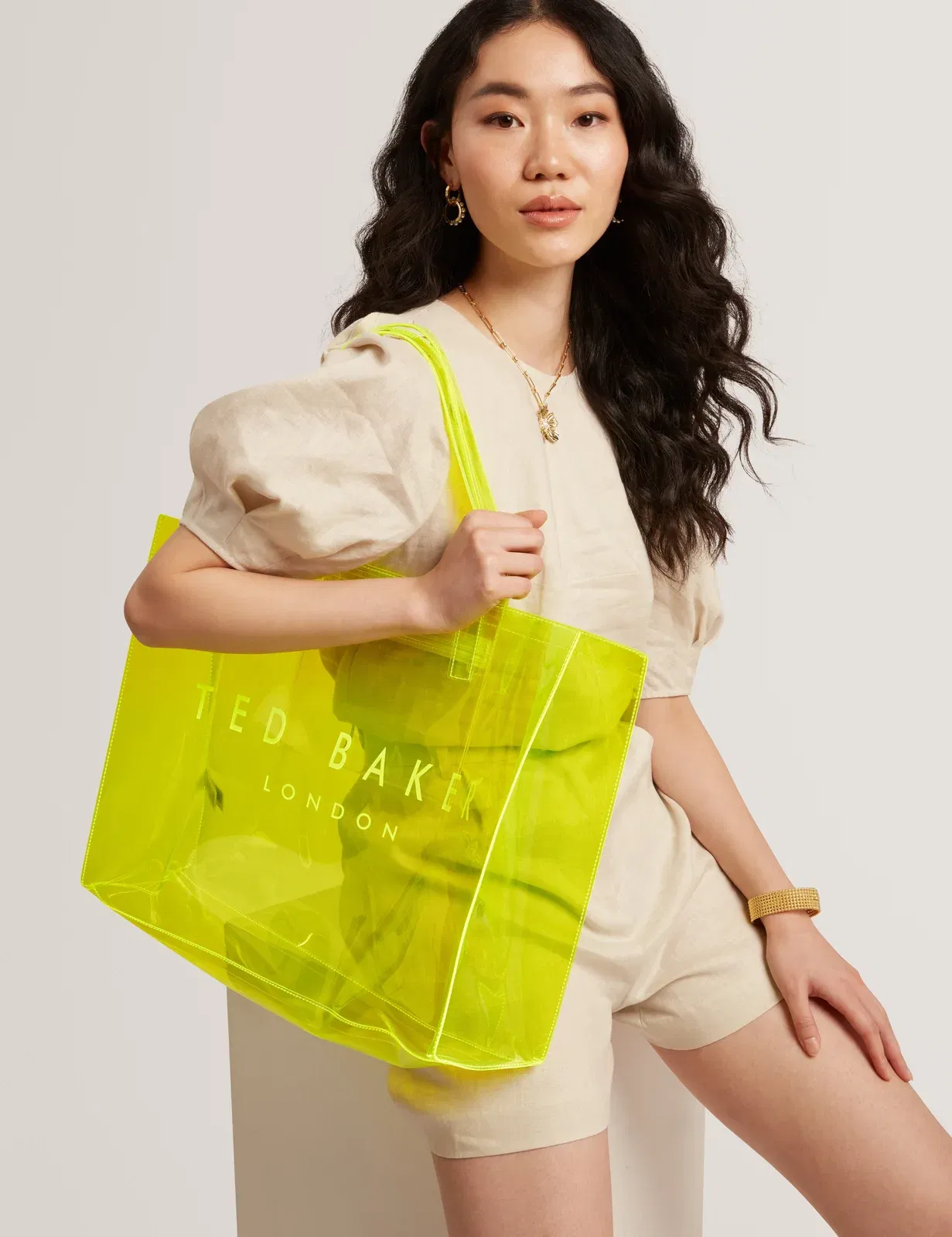 Ted Baker Sheakon Wide Neon Clear Vinyl Icon Tote Bag Women's