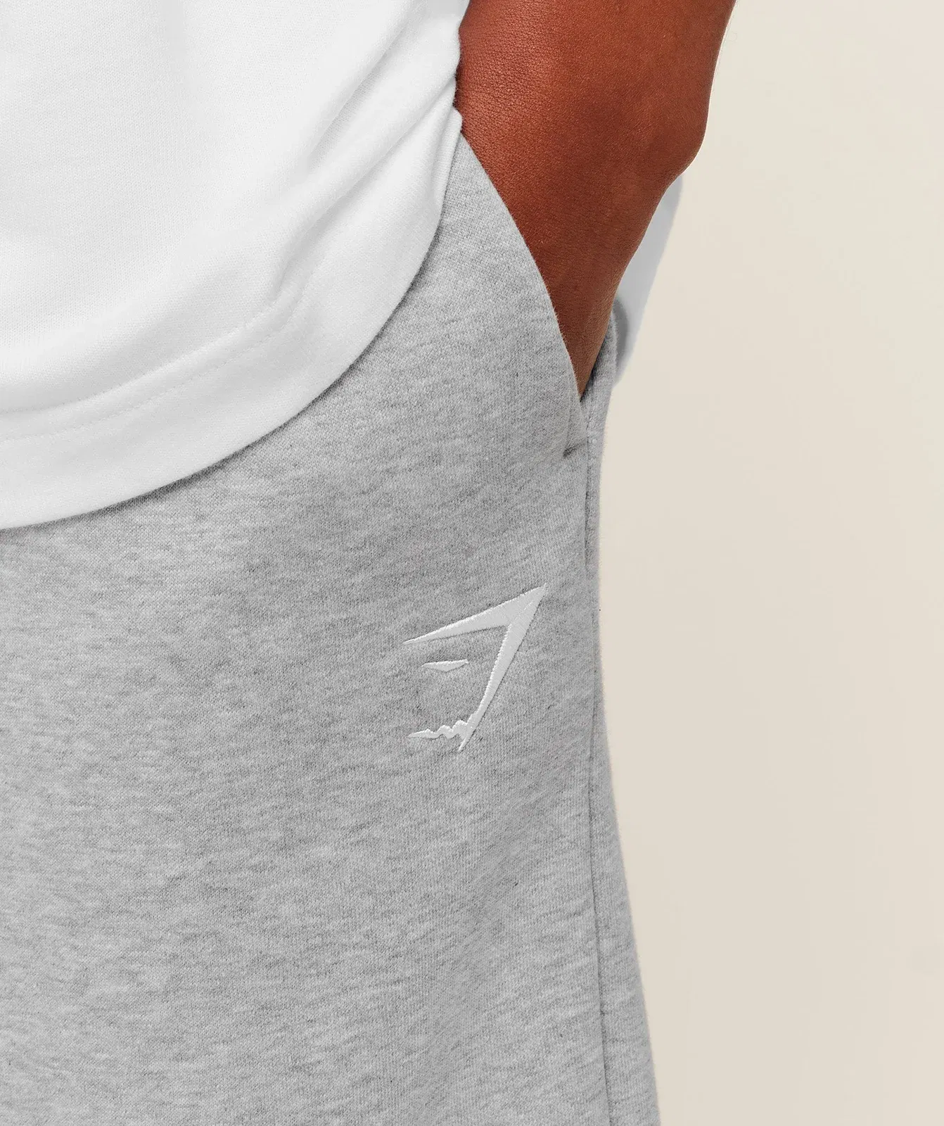 Gymshark Crest Oversized Joggers Light Grey Core Marl