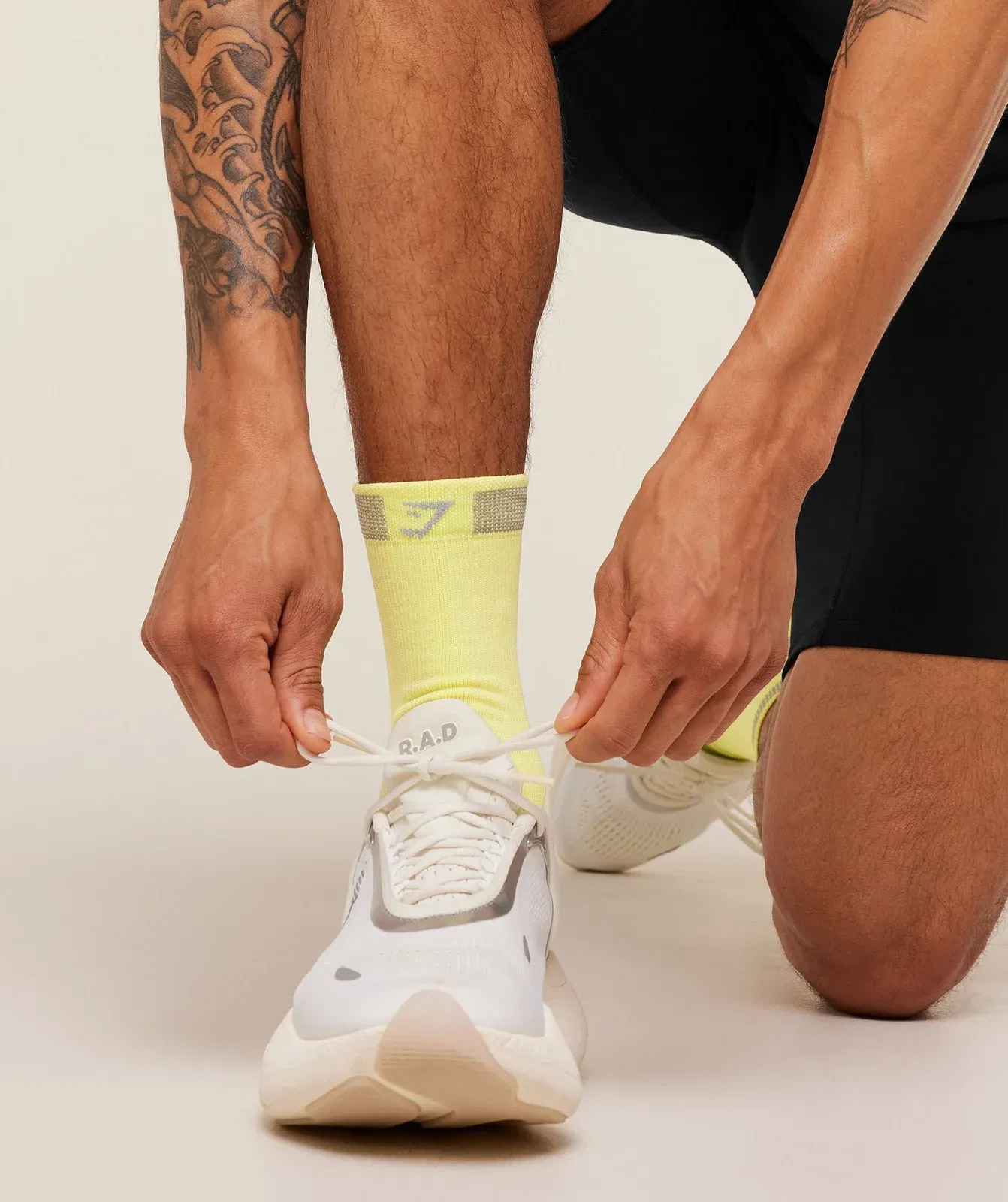 Gymshark Running Elite Crew Sock Single Sorbet Yellow