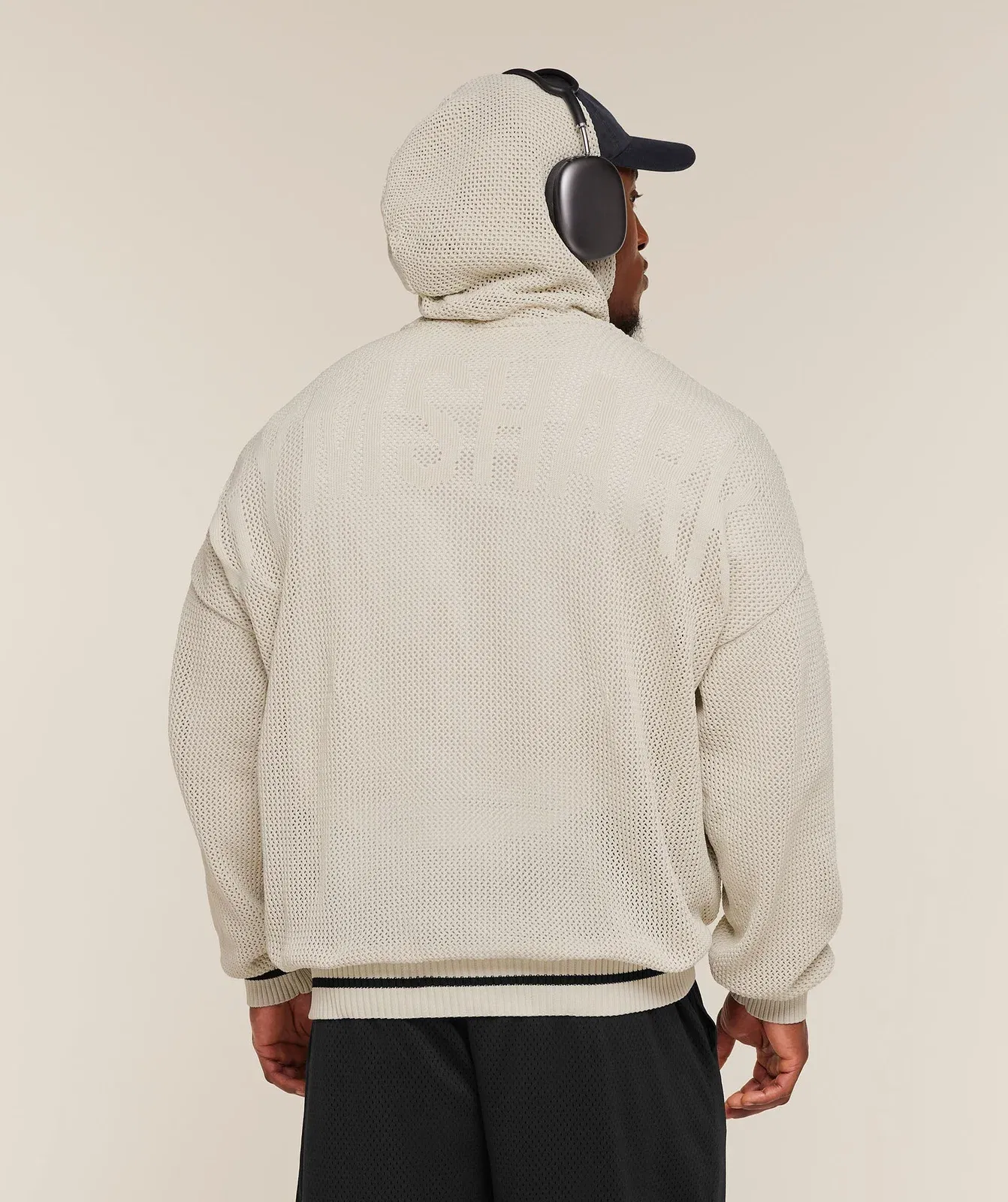Gymshark Collective Crochet Style Hoodie Tinted White
