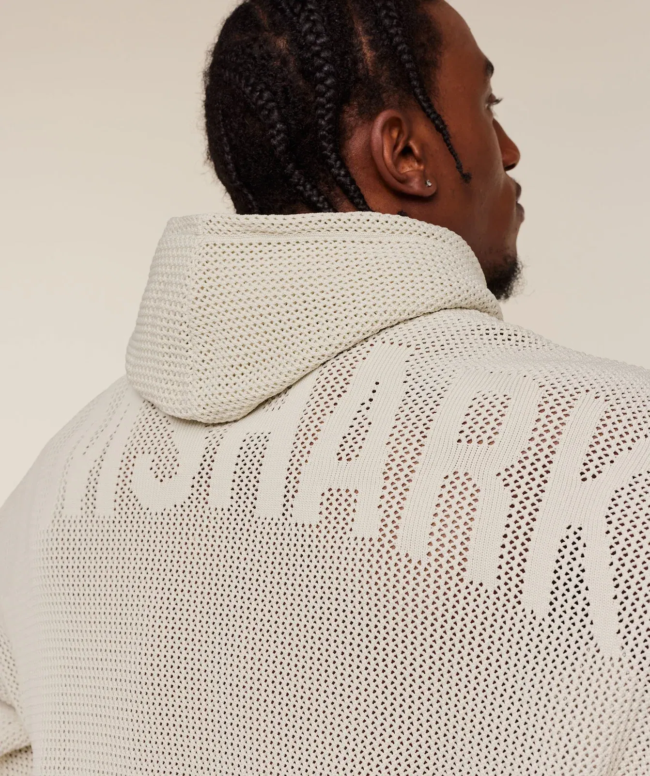 Gymshark Collective Crochet Style Hoodie Tinted White